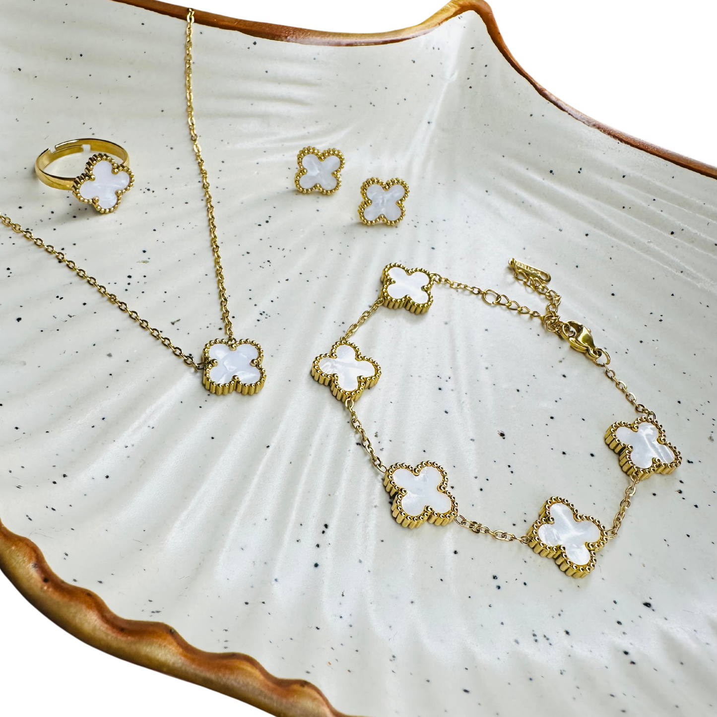HeyBae Clover Pendant, Earrings & Bracelet Necklace – Van Cleef & Arpels Jewelry Chain for Women