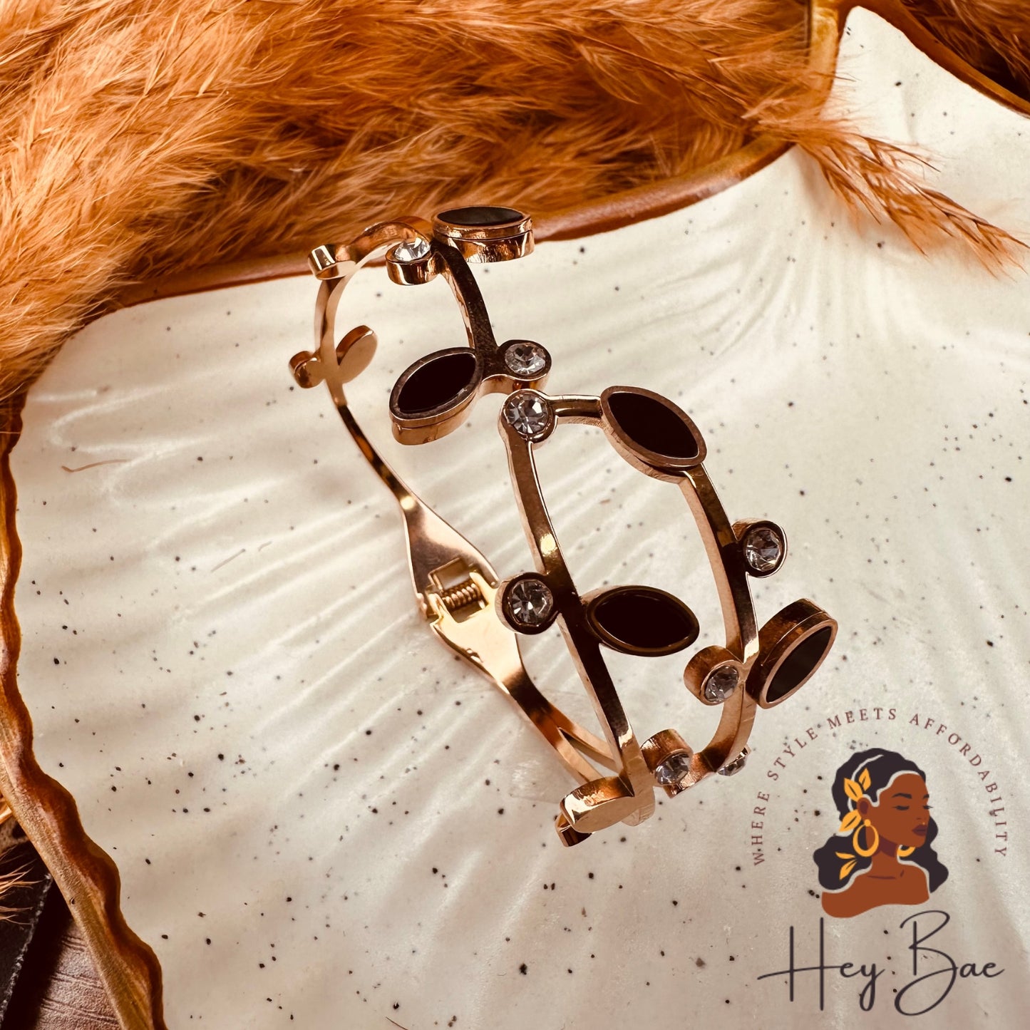 HeyBae Rose Gold Oval Bangle | Stainless Steel Bangle for Ethnic & Western Wear