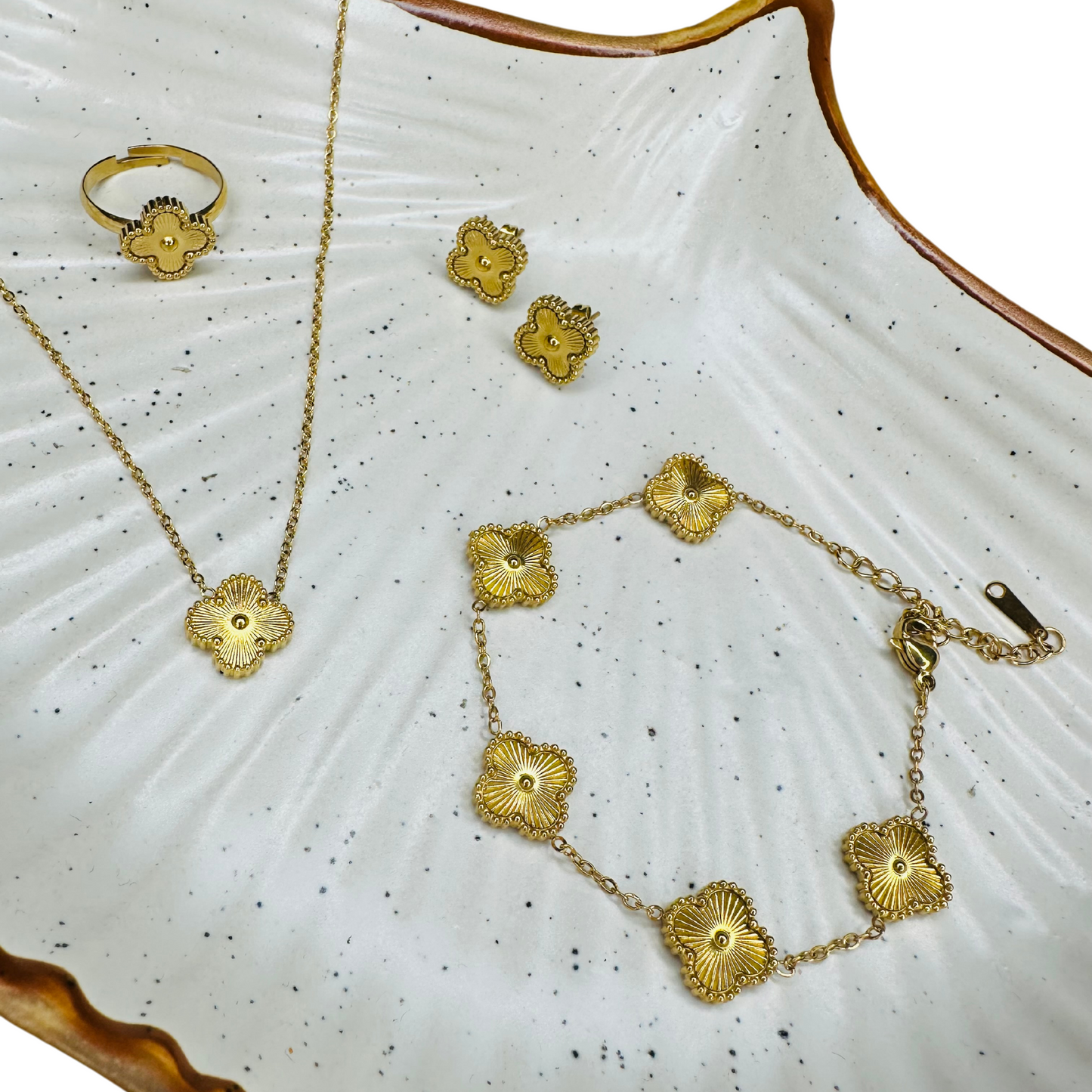 HeyBae Clover Pendant, Earrings & Bracelet Necklace – Van Cleef & Arpels Jewelry Chain for Women