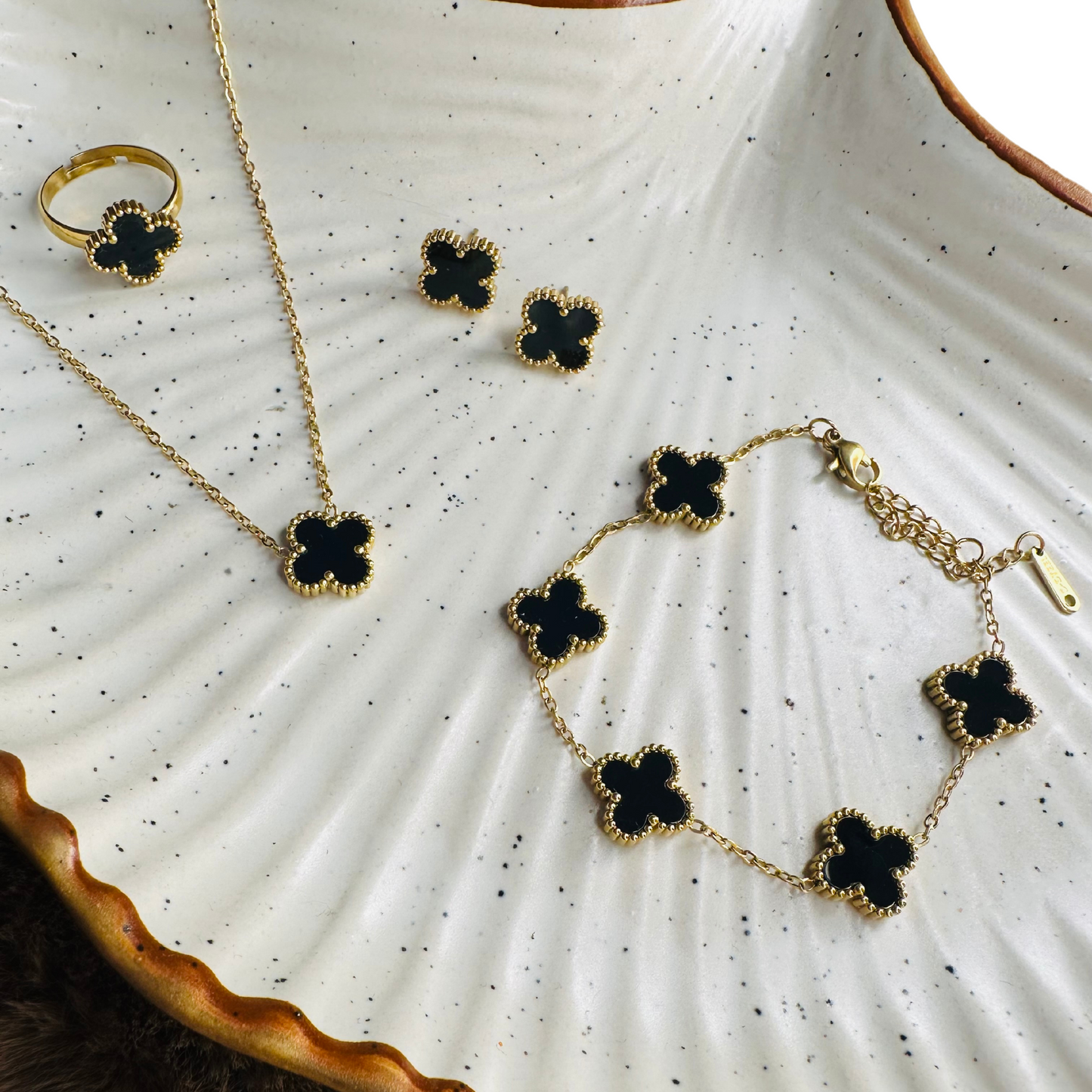 HeyBae Clover Pendant, Earrings & Bracelet Necklace – Van Cleef & Arpels Jewelry Chain for Women