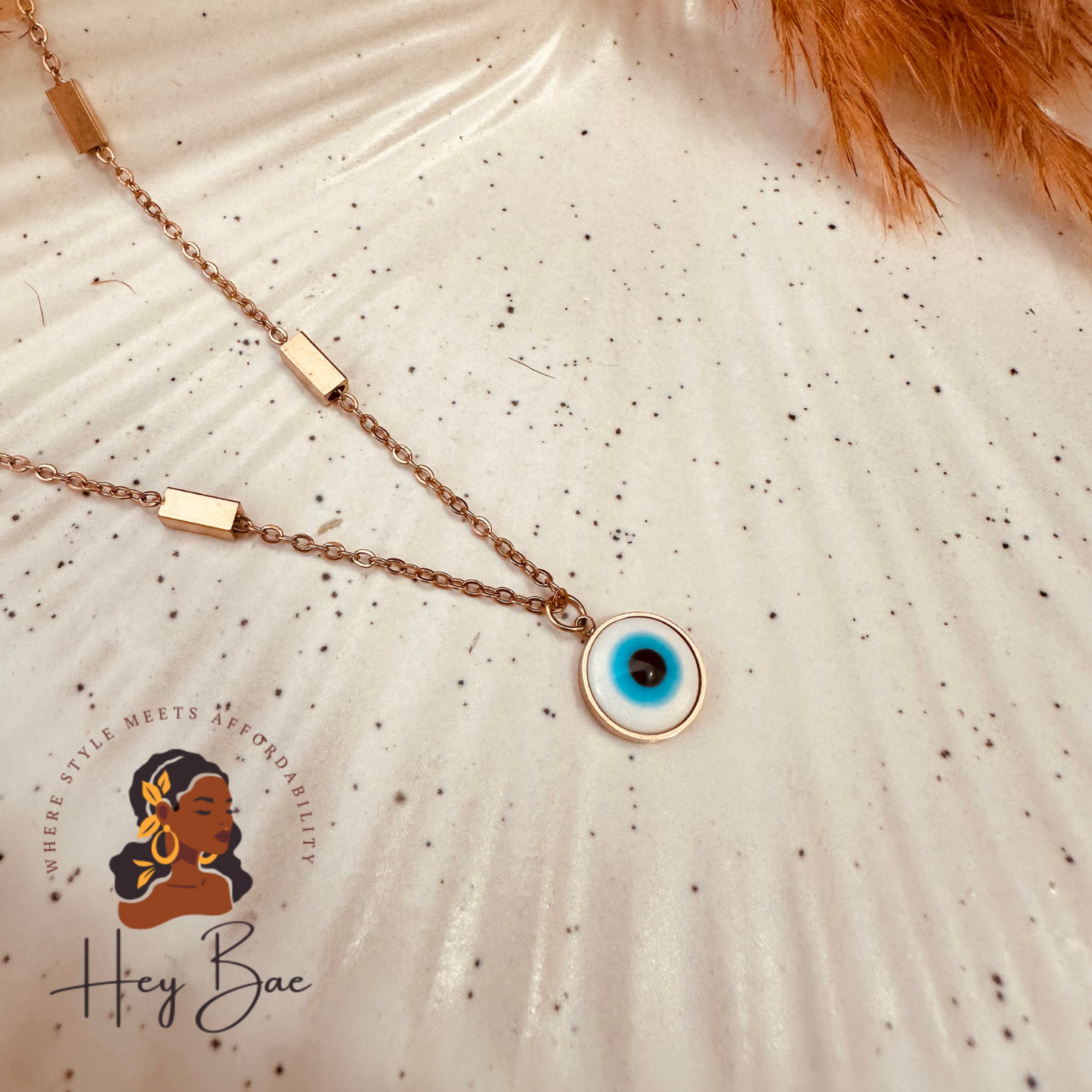 Evil Eye Pendant Necklace – Layered Blue Stone & Crystal Charm