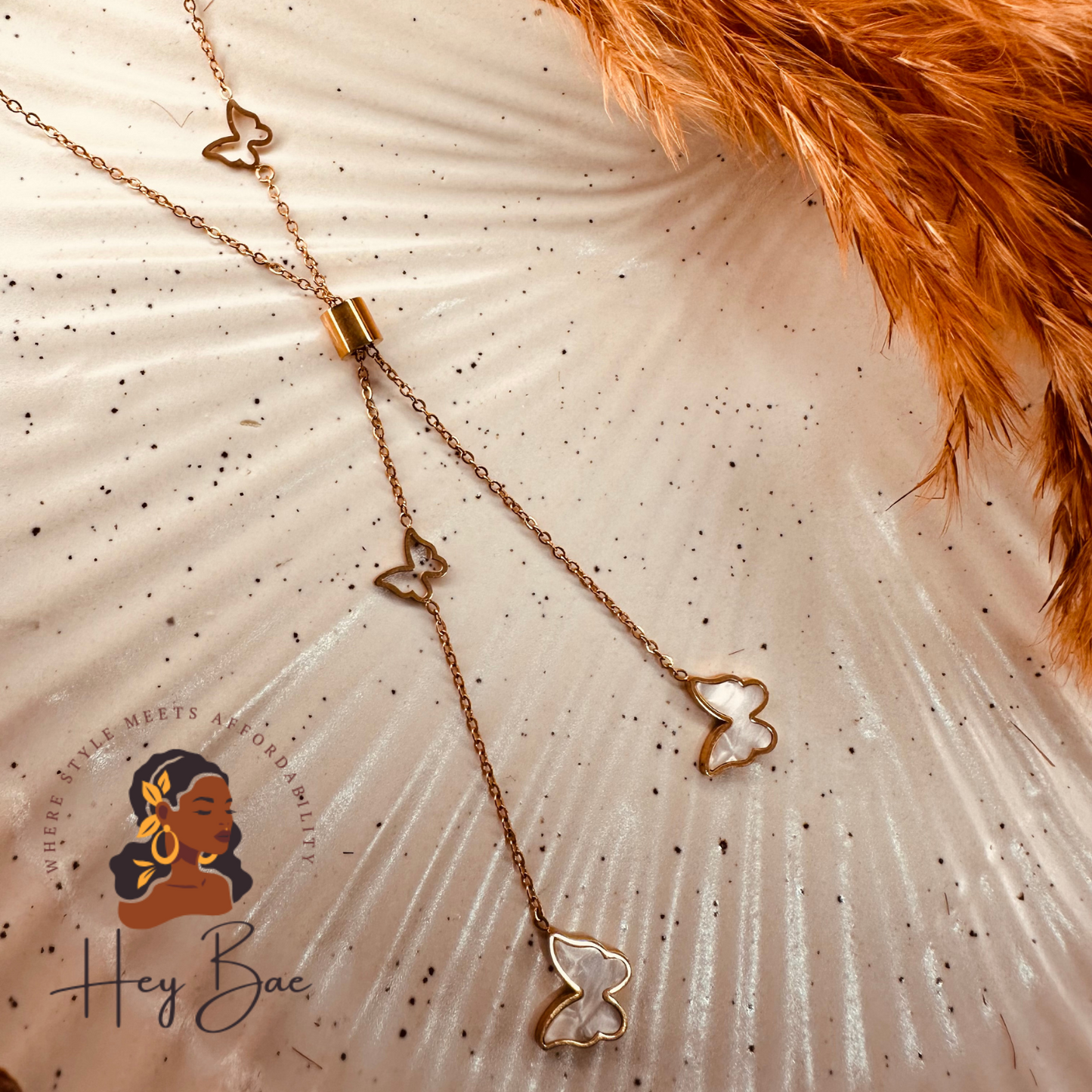 Rose Gold Butterfly Pendant Necklace – Dainty Chain for Women