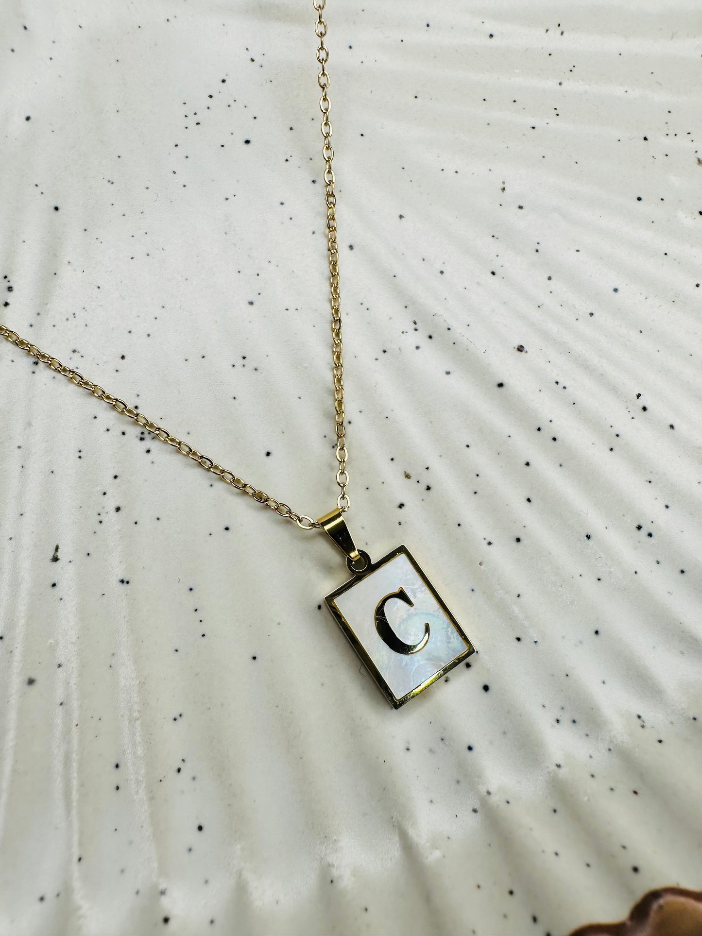 Alphabet Pendant Necklace gAlden anti tarnish alphabet C
