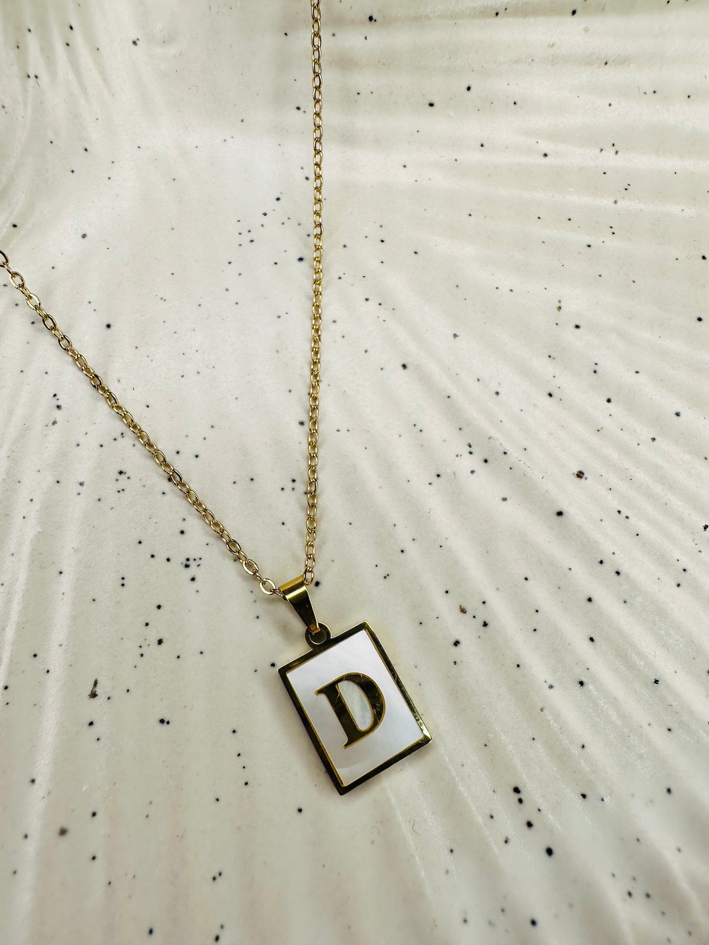 Alphabet Pendant Necklace gOlden anti tarnish alphabet D