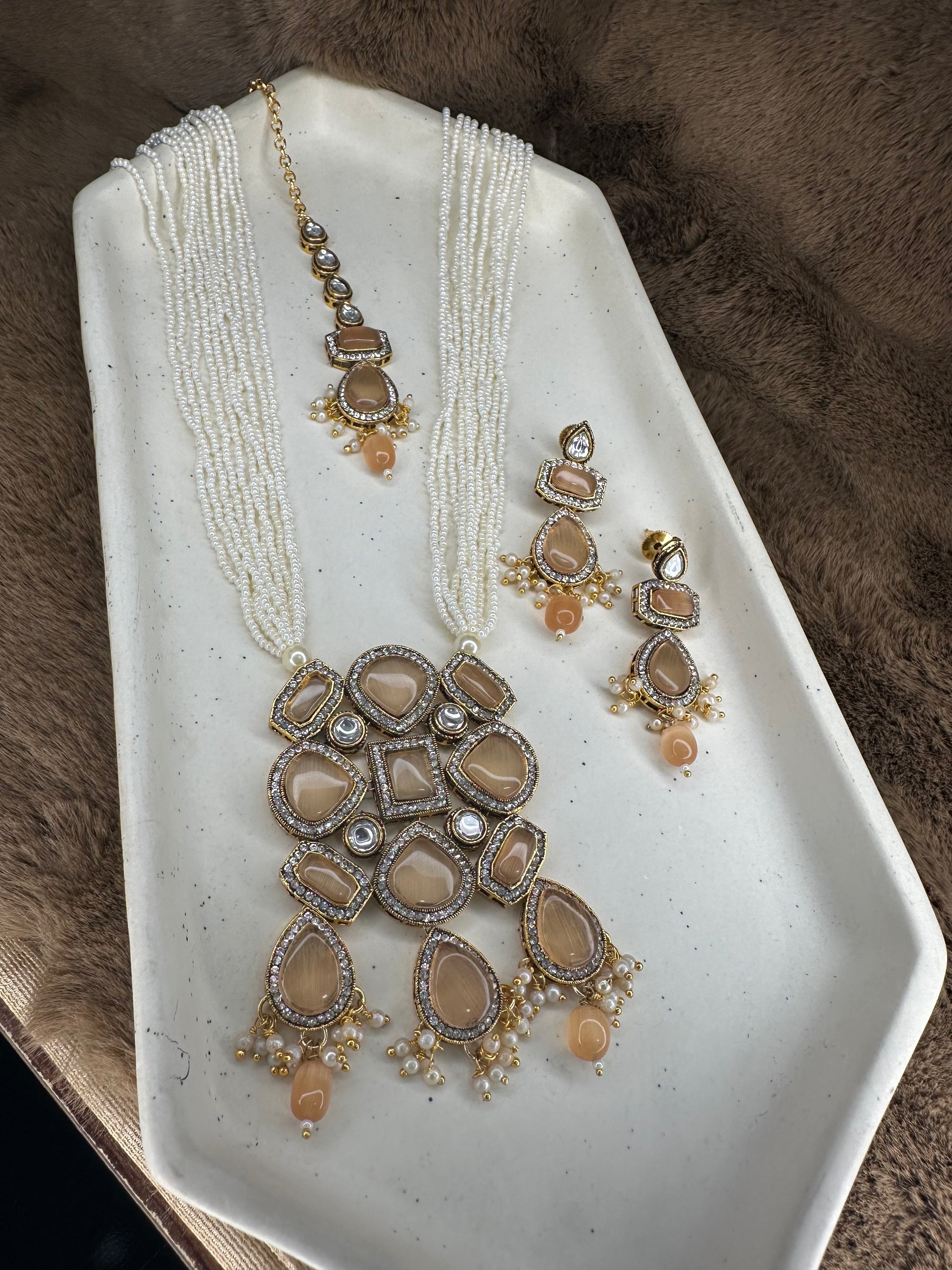 Full Bridal Set Layout in Neutral Tones
