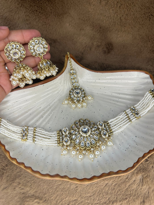 Close-up of Kundan Jhumka Earrings