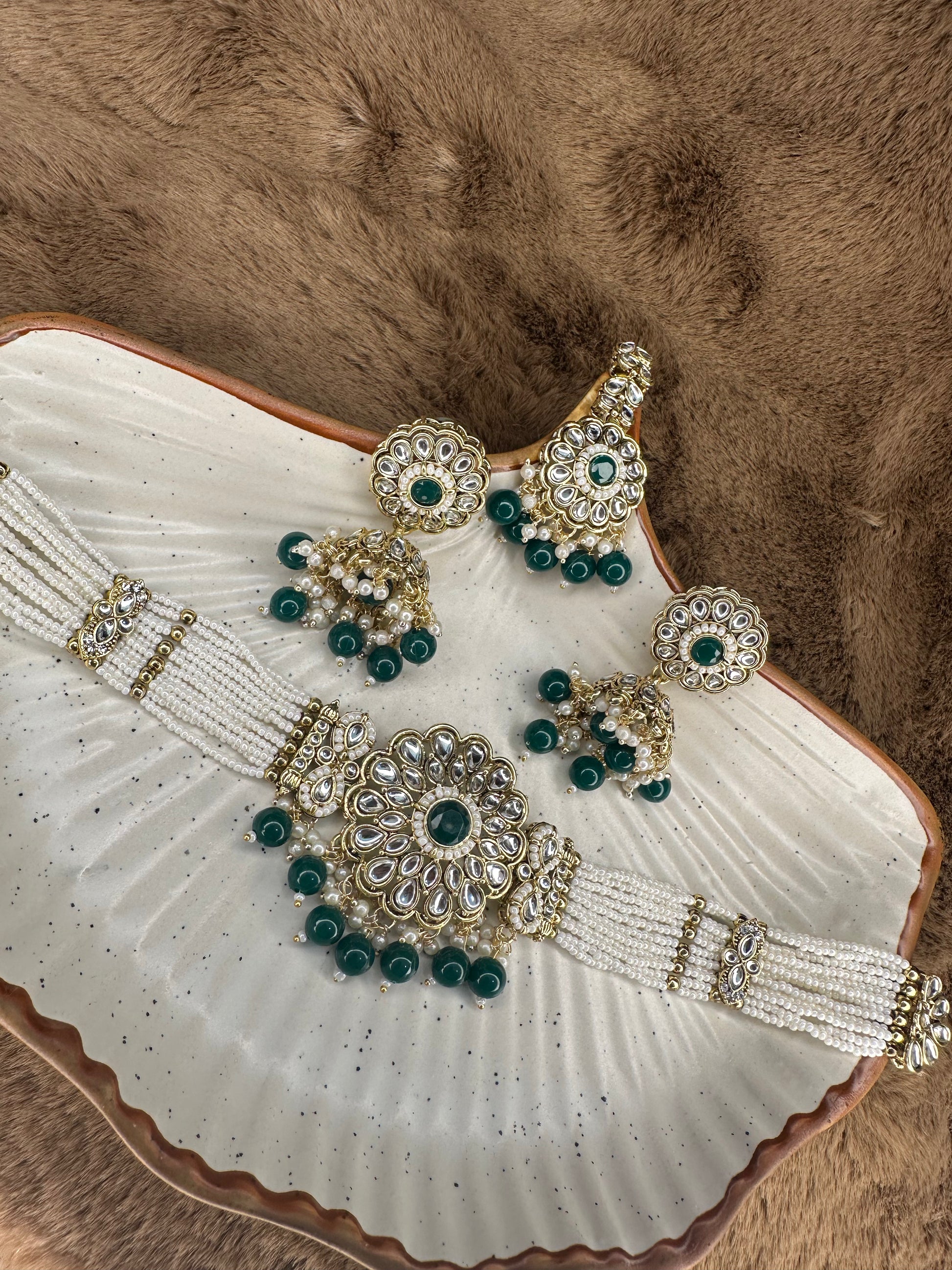 Close-up of Ruby Red Kundan Necklace