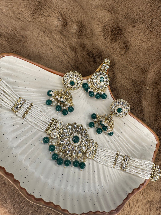 Close-up of Ruby Red Kundan Necklace