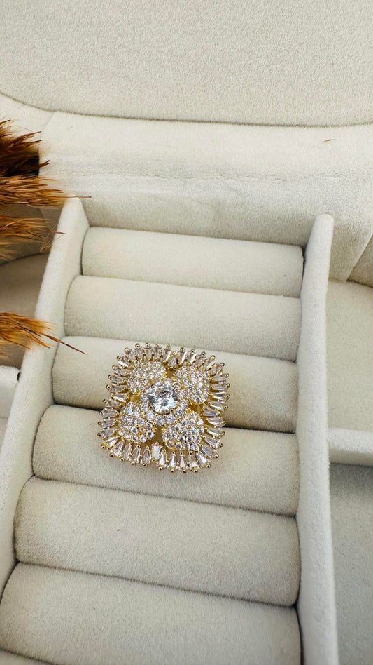 Party luxe baguette American diamond ring