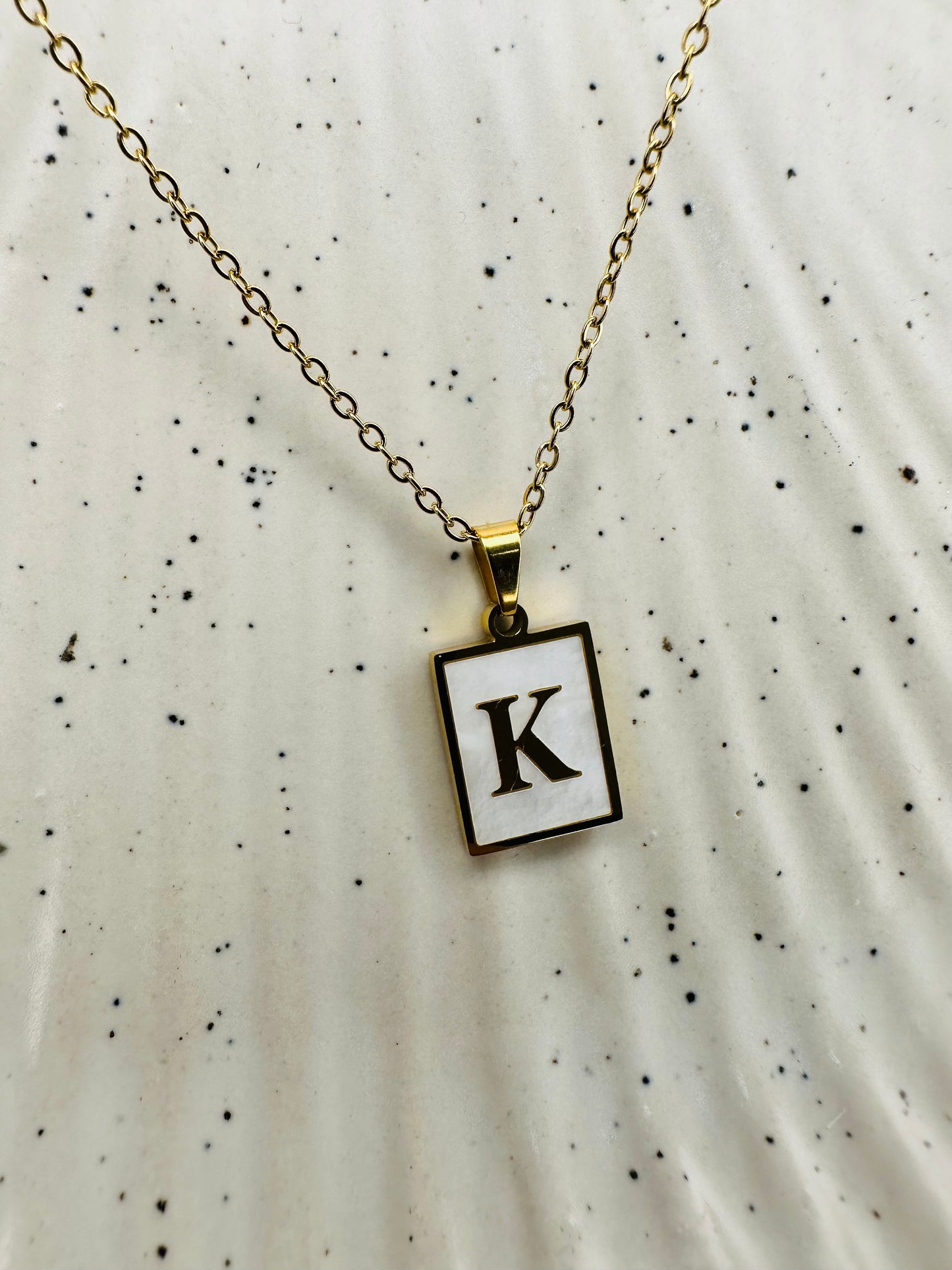 Golden Alphabet Pendant Necklace – Personalized Letter Chain
