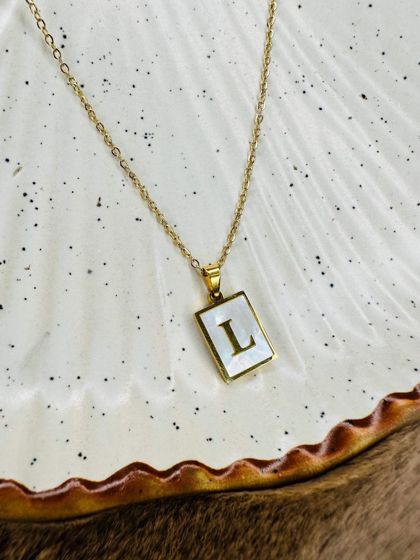 Golden Alphabet Pendant Necklace – Personalized Letter Chain