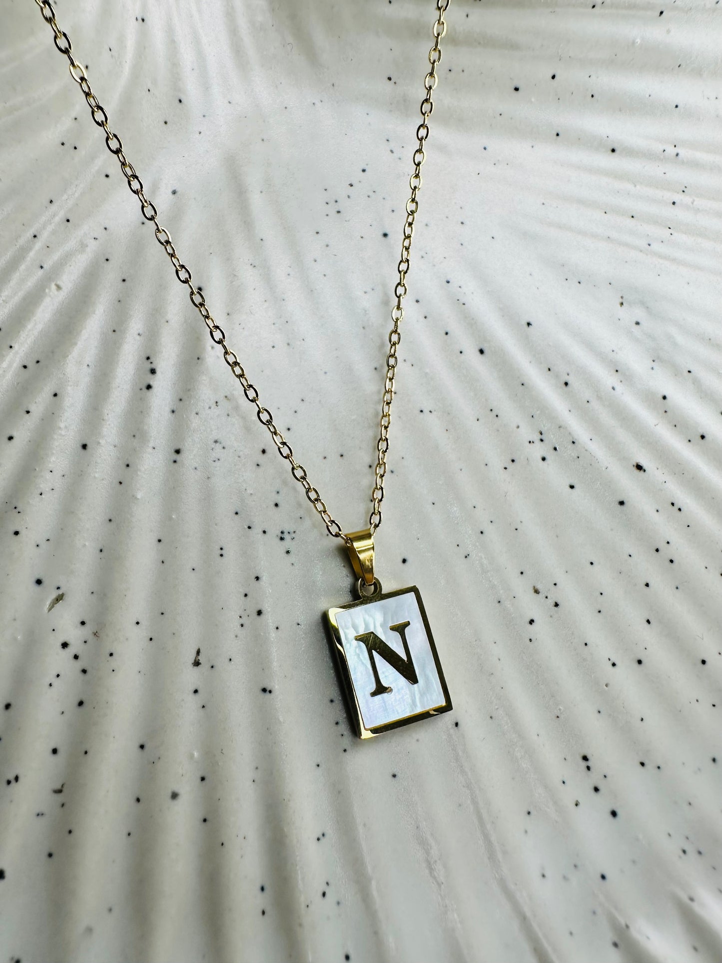 Golden Alphabet Pendant Necklace – Personalized Letter Chain