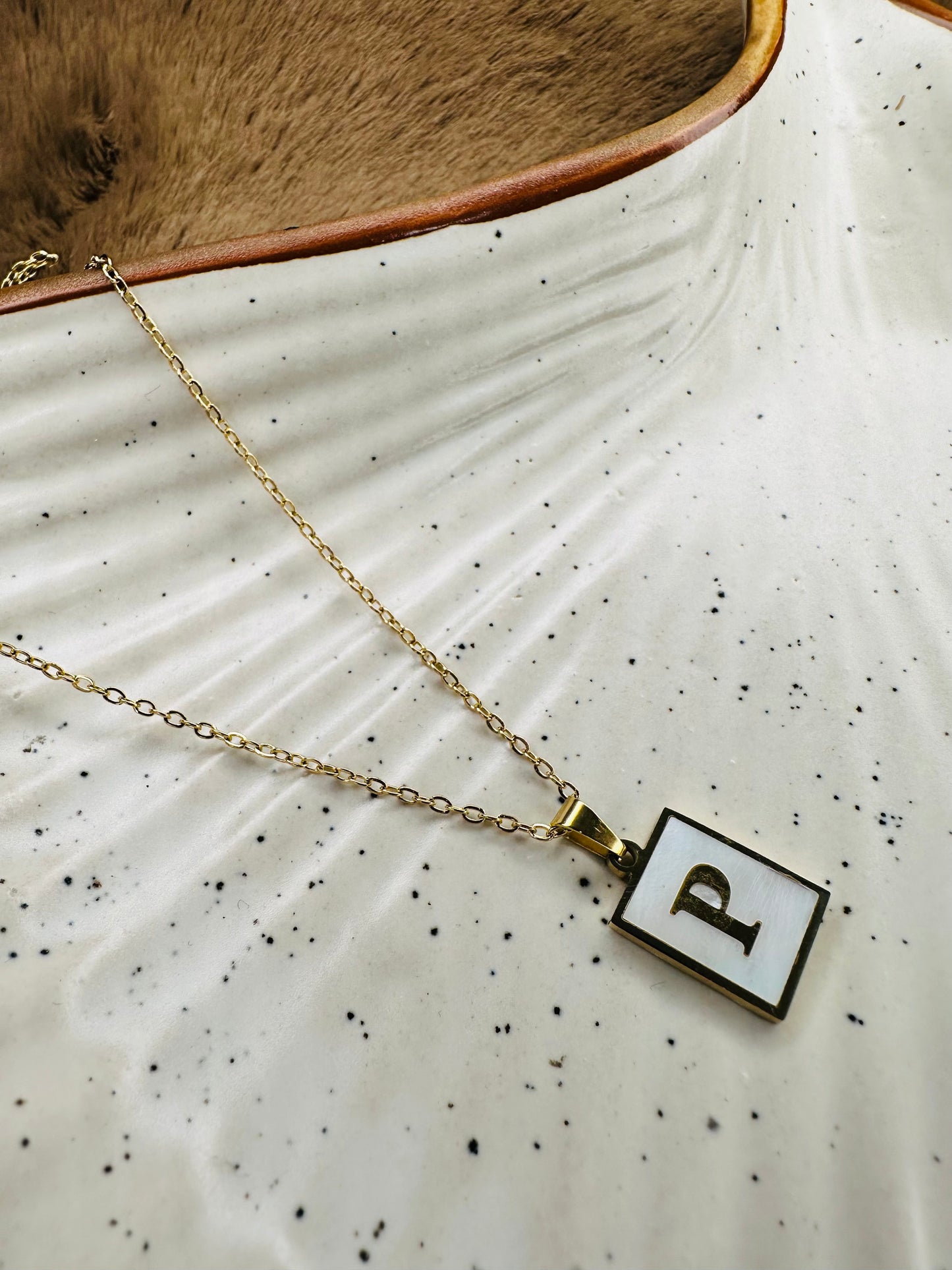 Golden Alphabet Pendant Necklace – Personalized Letter Chain