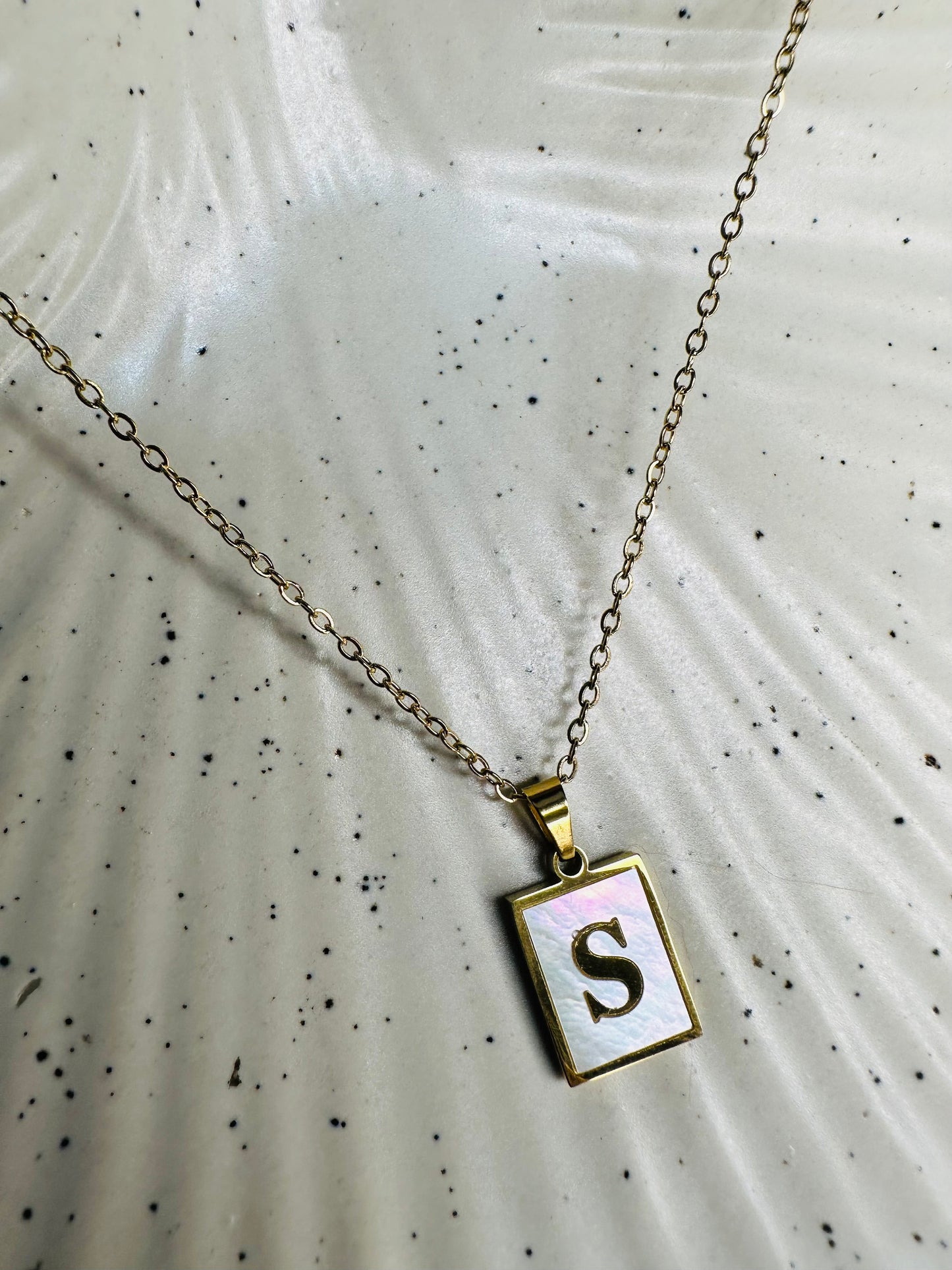 Golden Alphabet Pendant Necklace – Personalized Letter Chain