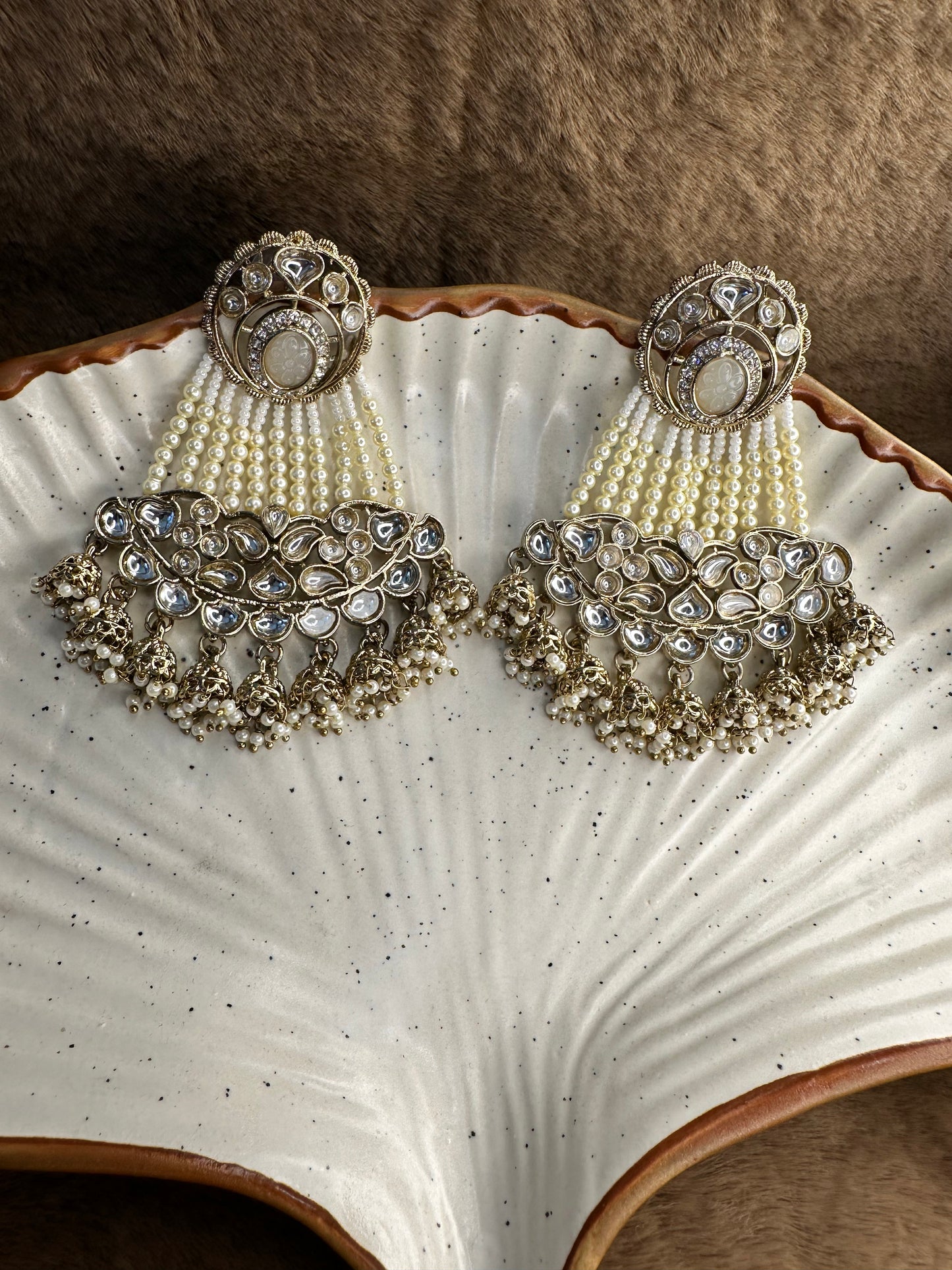 Pearl Drop Kundan Bridal Earrings – Heybae Jewelry