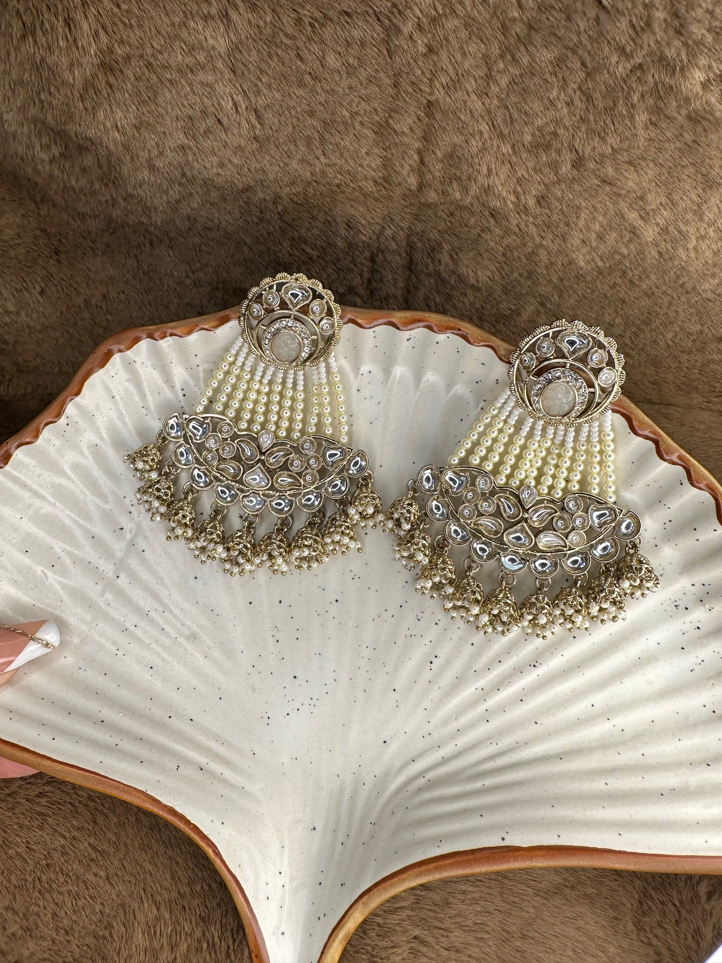 Pearl Drop Kundan Bridal Earrings – Heybae Jewelry
