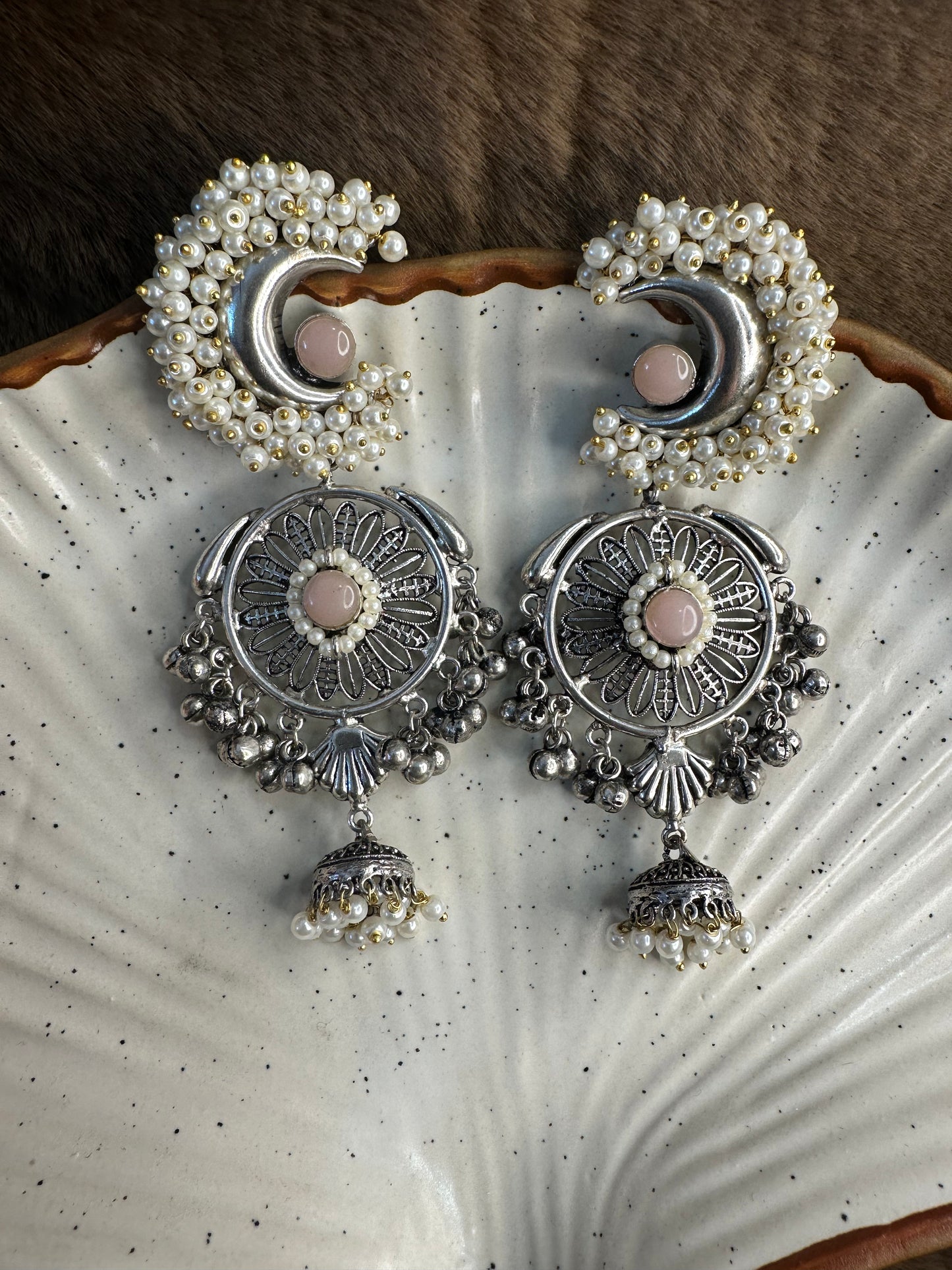 HeyBae Ethnic Long Drop Earrings with Pearl Kundan with Women