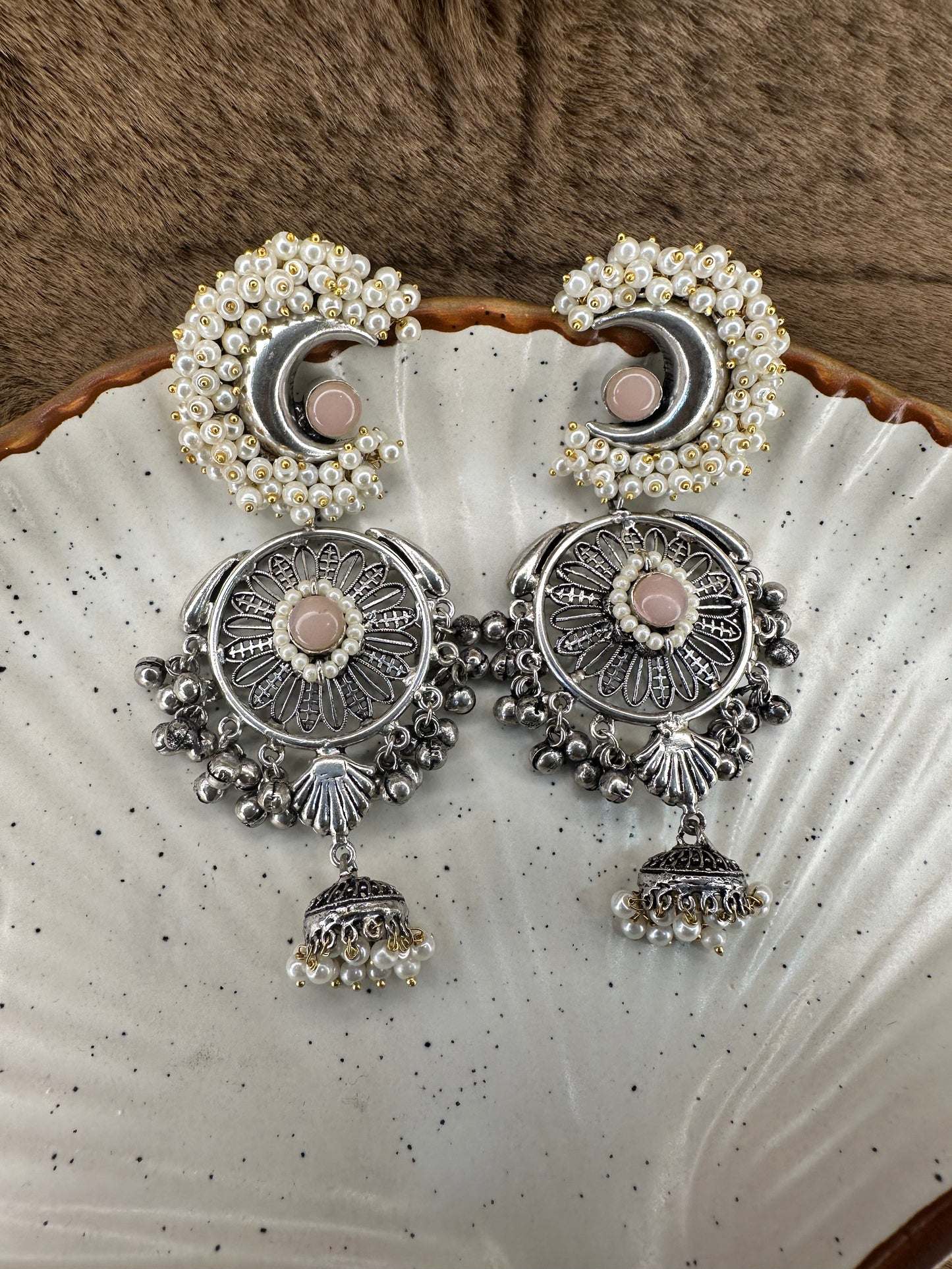 HeyBae Ethnic Long Drop Earrings with Pearl Kundan with Women