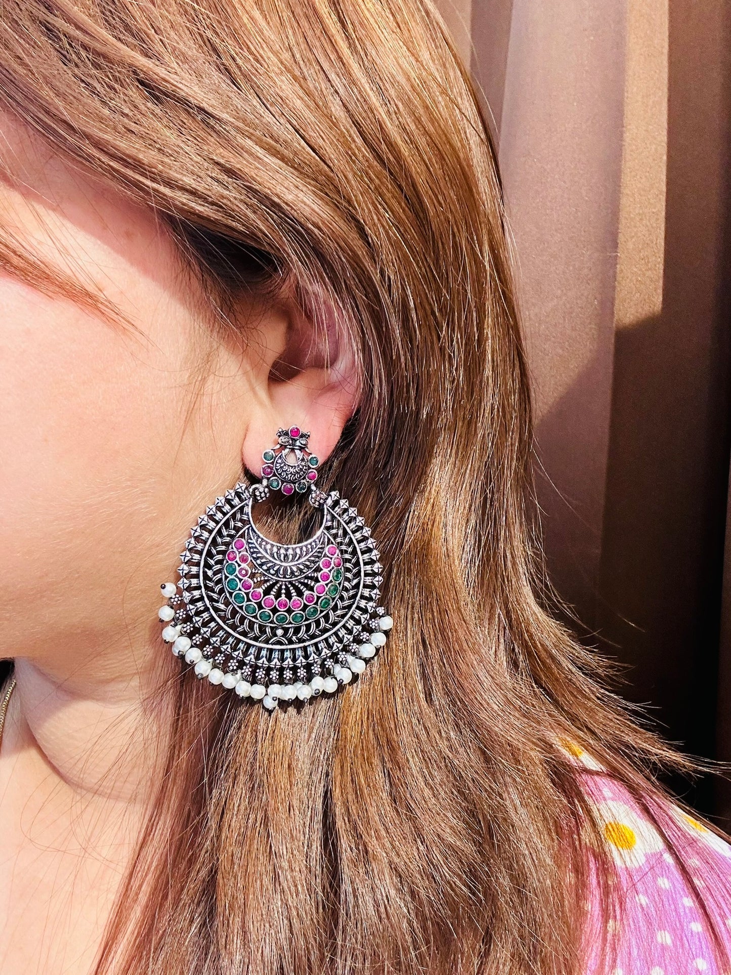 HeyBae Big Oxidised Jhumkas for Women – Ethnic & Western Statement Earrings