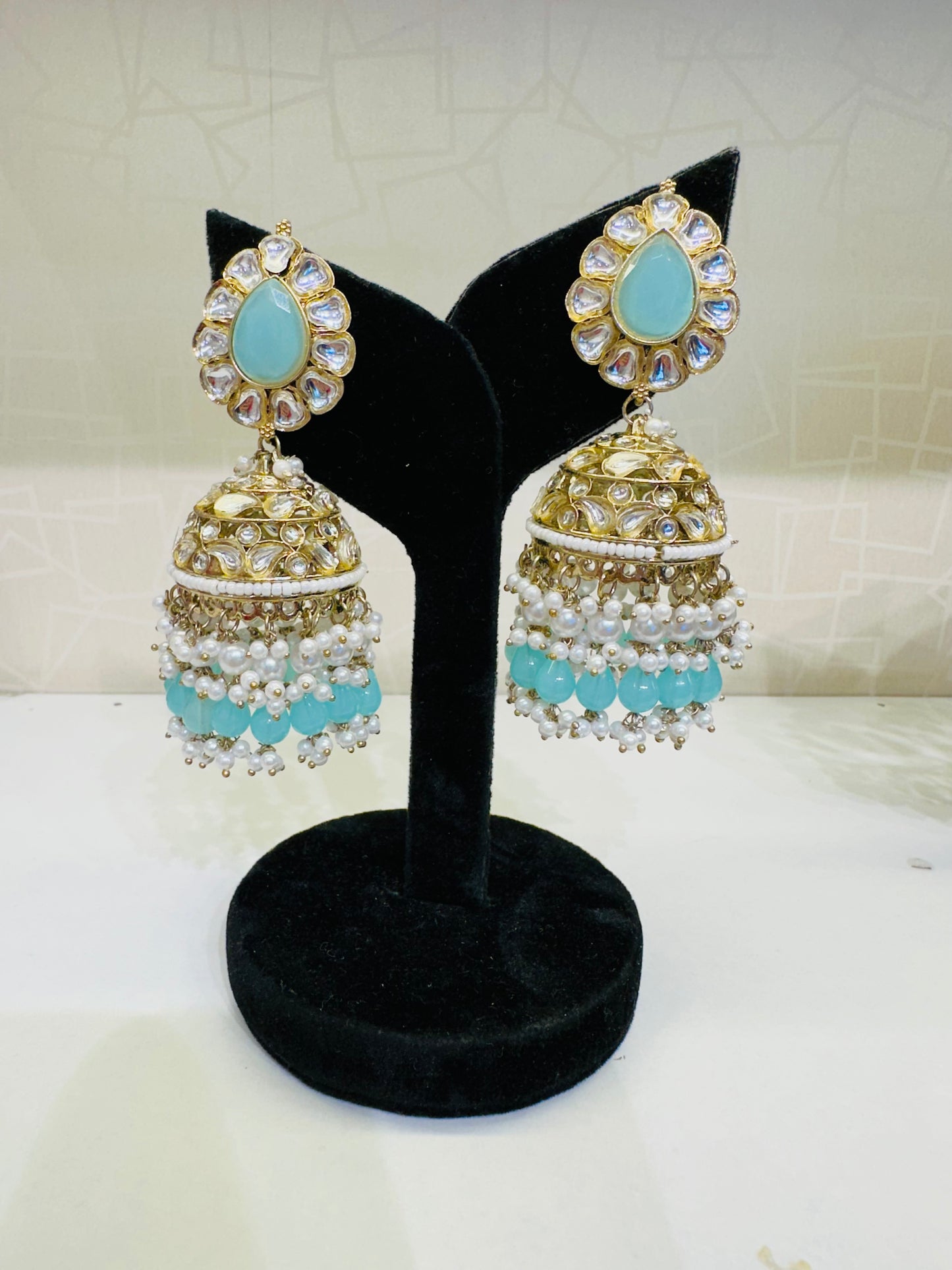 Red Stone & Pearl Kundan Jhumka Earrings – Heybae Jewelry