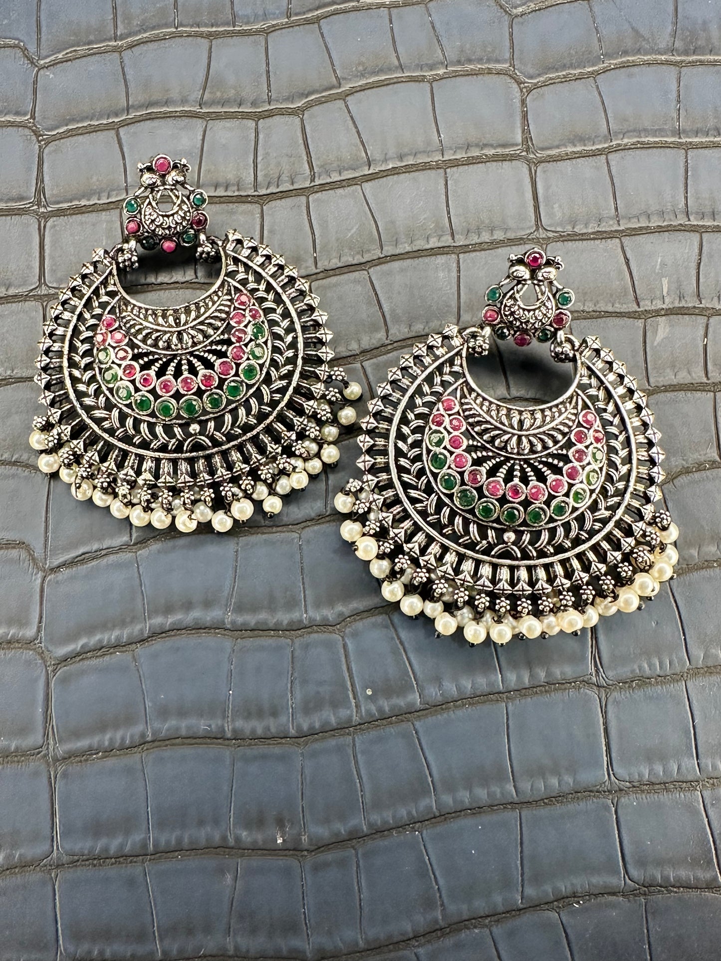 HeyBae Big Oxidised Jhumkas for Women – Ethnic & Western Statement Earrings