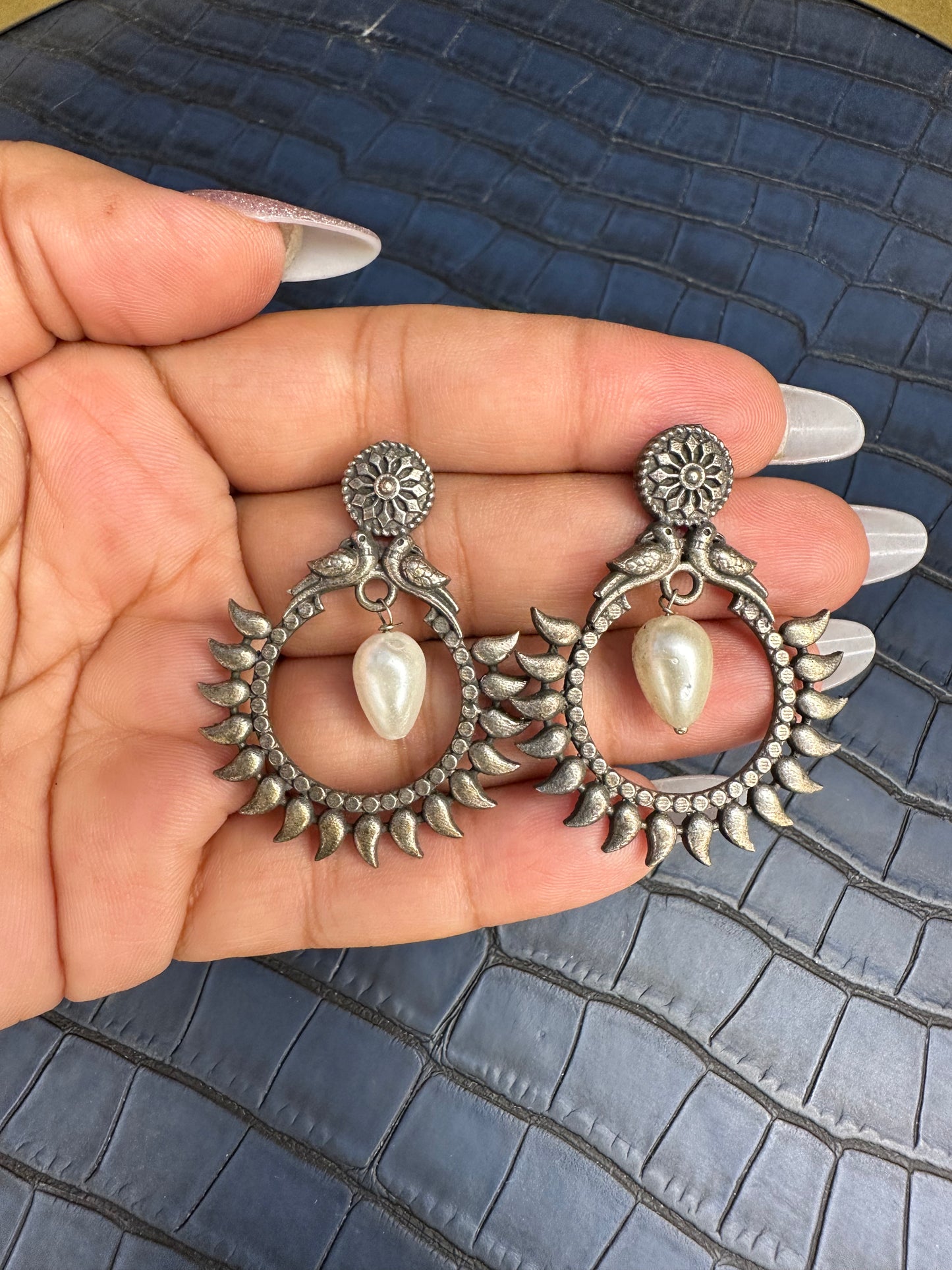HeyBae Oxidised Circle Stud Earrings - Brass, Heavy Quality, Lightweight