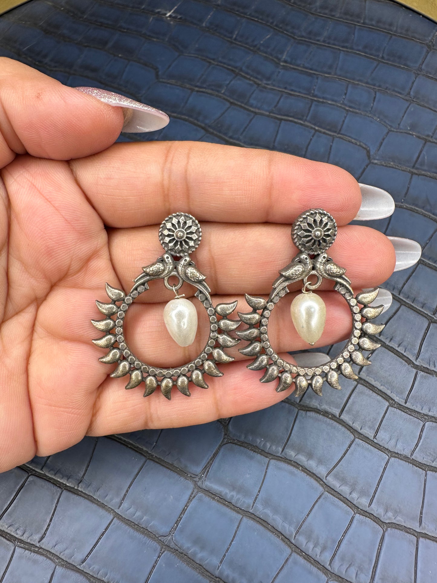 HeyBae Oxidised Circle Stud Earrings - Brass, Heavy Quality, Lightweight