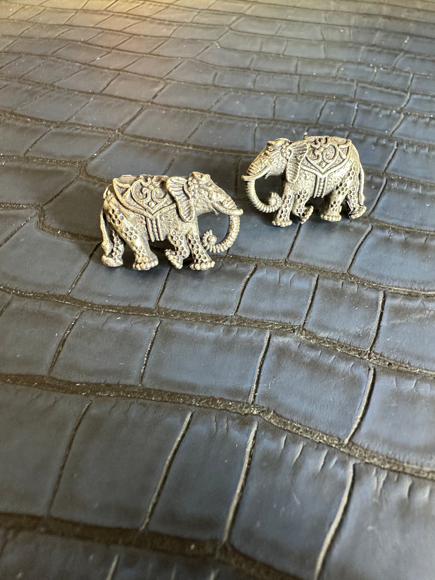 Oxidised Elephant Stud Earrings – Tribal German Silver Statement