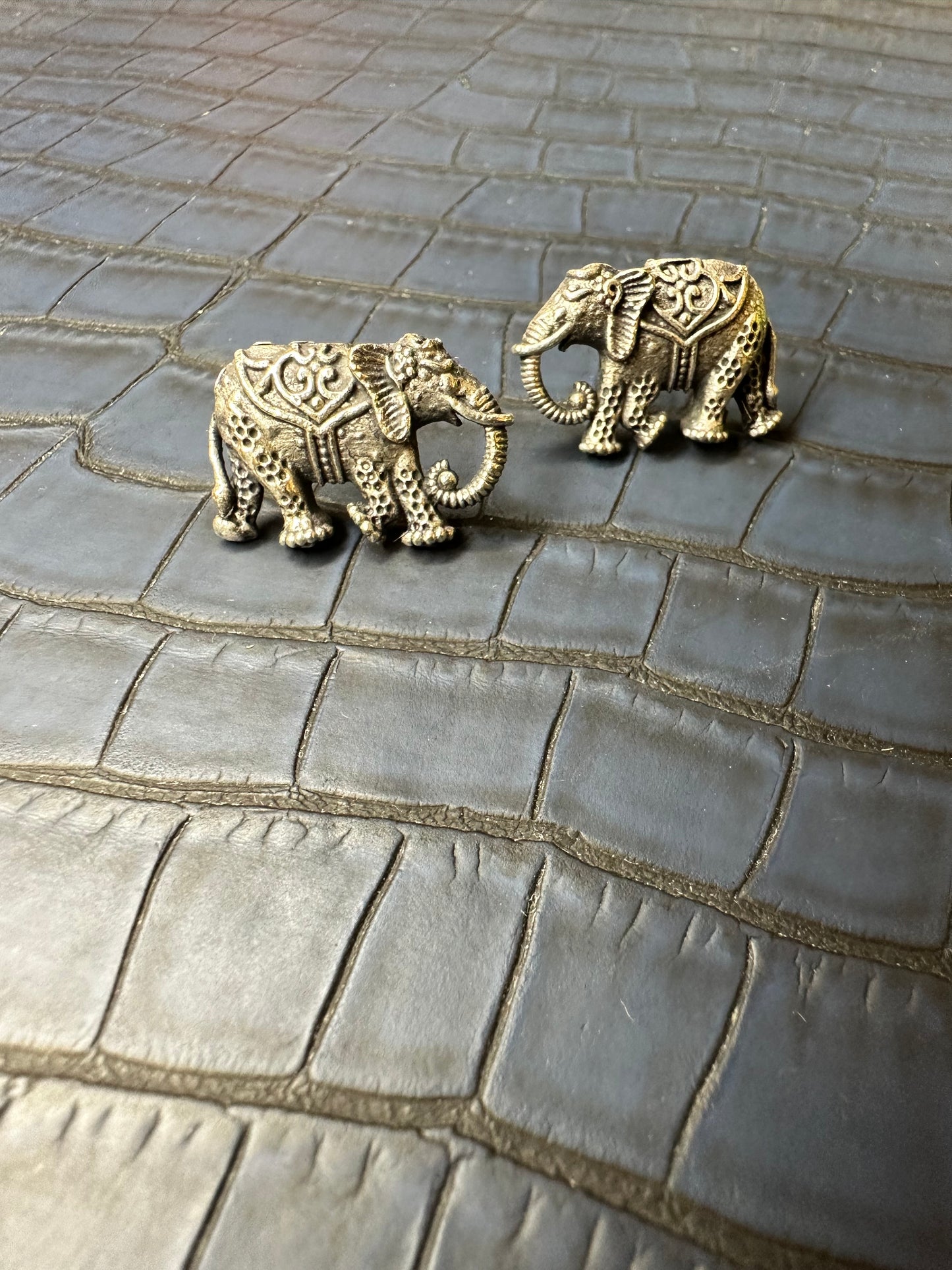 Oxidised Elephant Stud Earrings – Tribal German Silver Statement