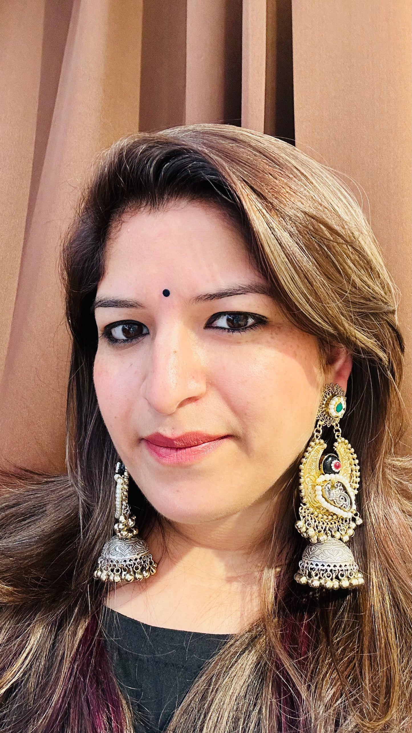 HeyBae Ethnic Pearl & Gold Jhumka Earrings