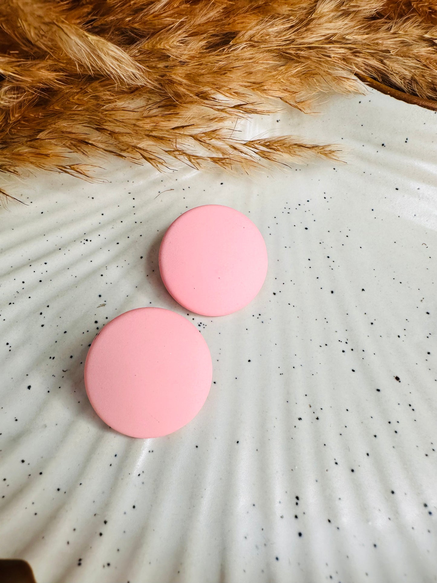 HeyBae Round Pink Stud Earrings - Perfect for Ethnic & Western Wear