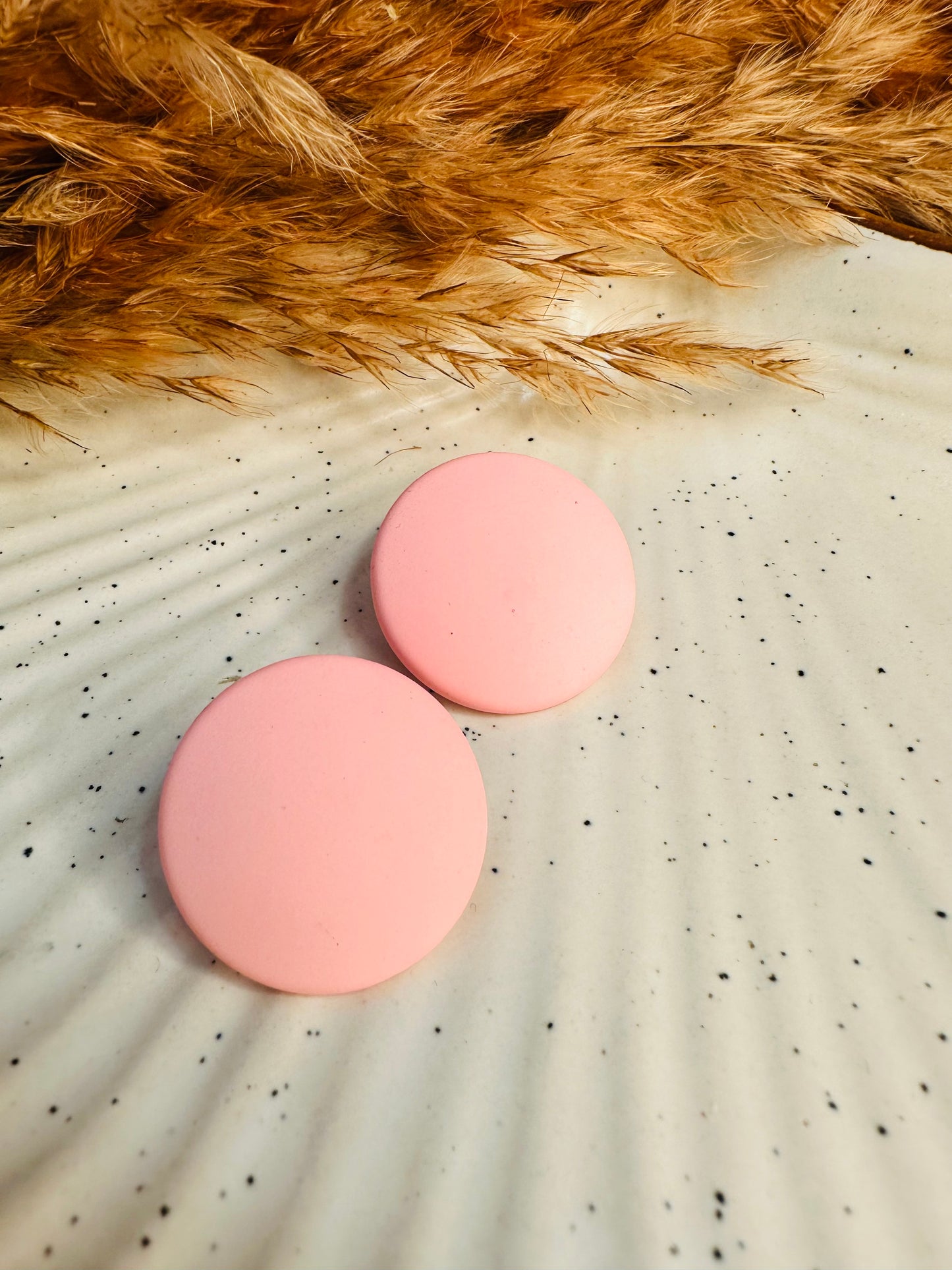 HeyBae Round Pink Stud Earrings - Perfect for Ethnic & Western Wear