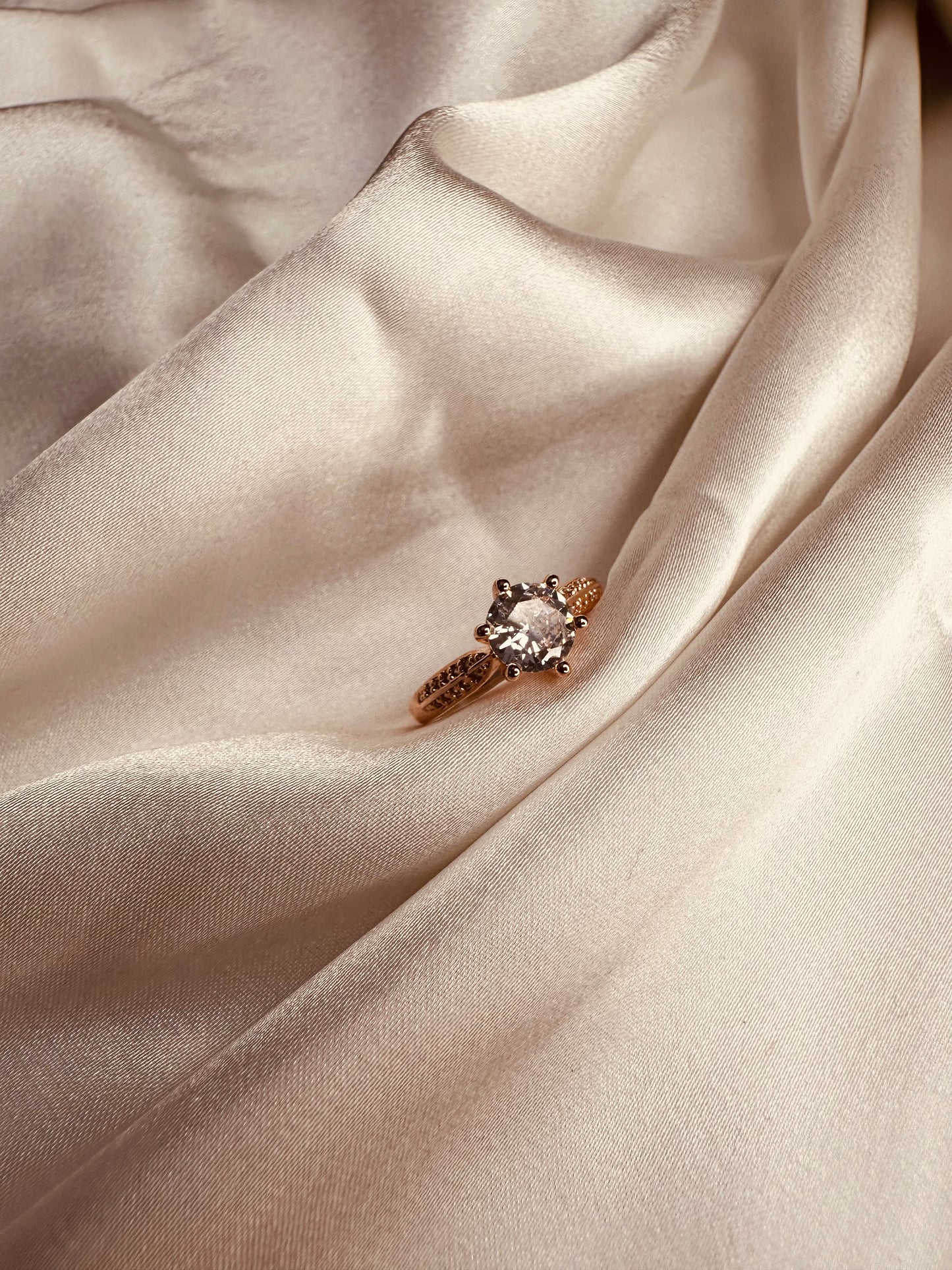 Gold AD Solitaire Ring for Women – Heybae Jewelry