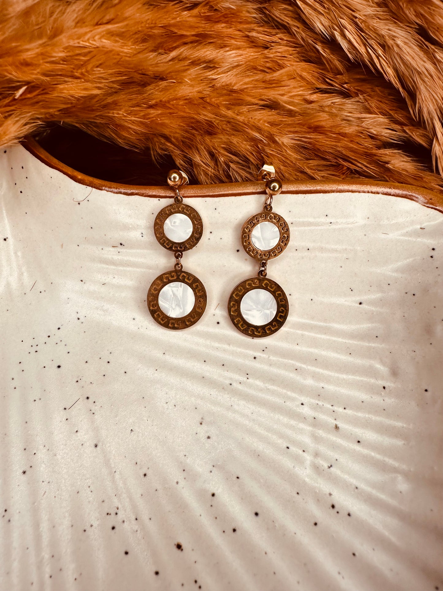 HeyBae Gold Geometric Dangle Earrings – Ethnic & Western Chic