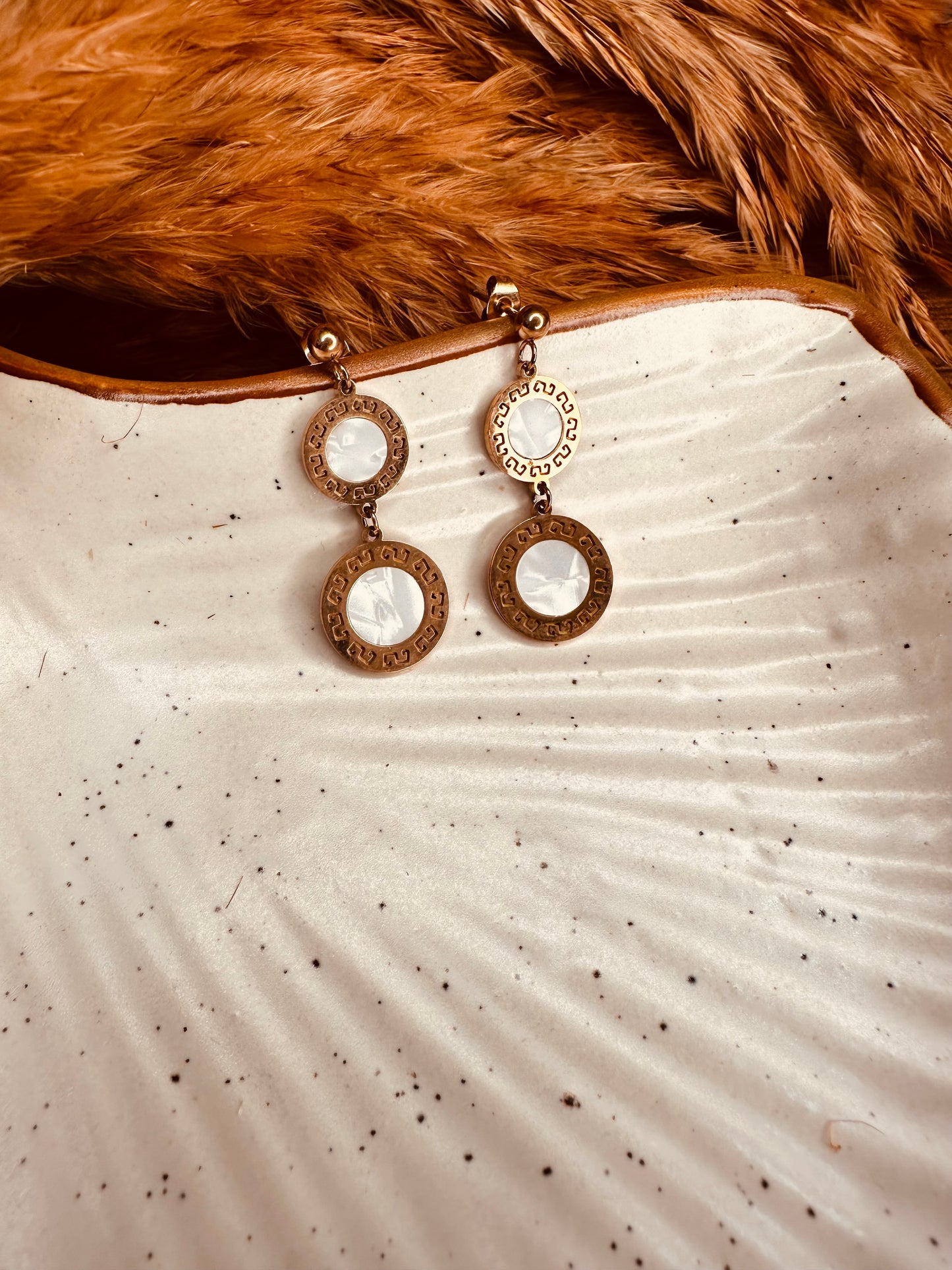 HeyBae Gold Geometric Dangle Earrings – Ethnic & Western Chic