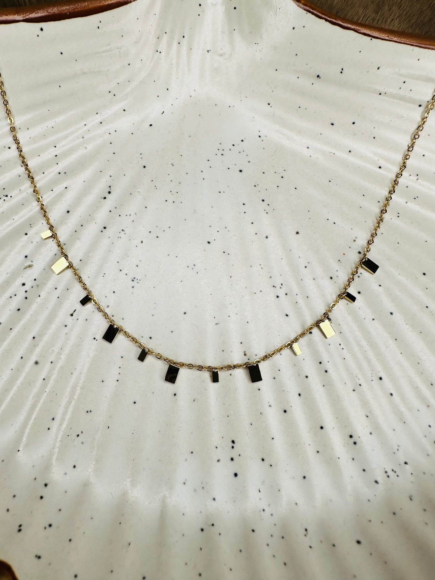 Geometric Bar Necklace – Minimal Gold Charm Chain for Women