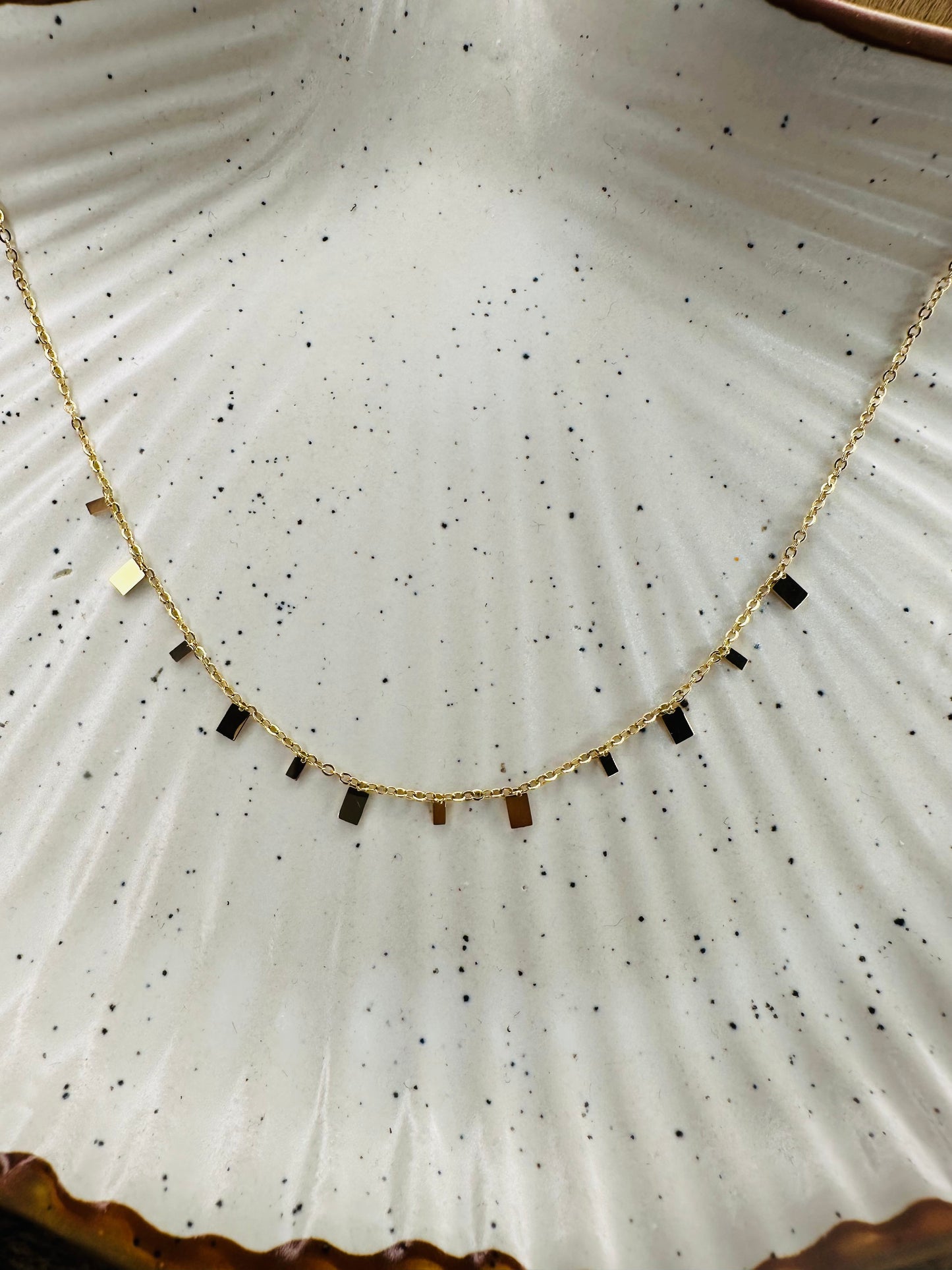 Geometric Bar Necklace – Minimal Gold Charm Chain for Women