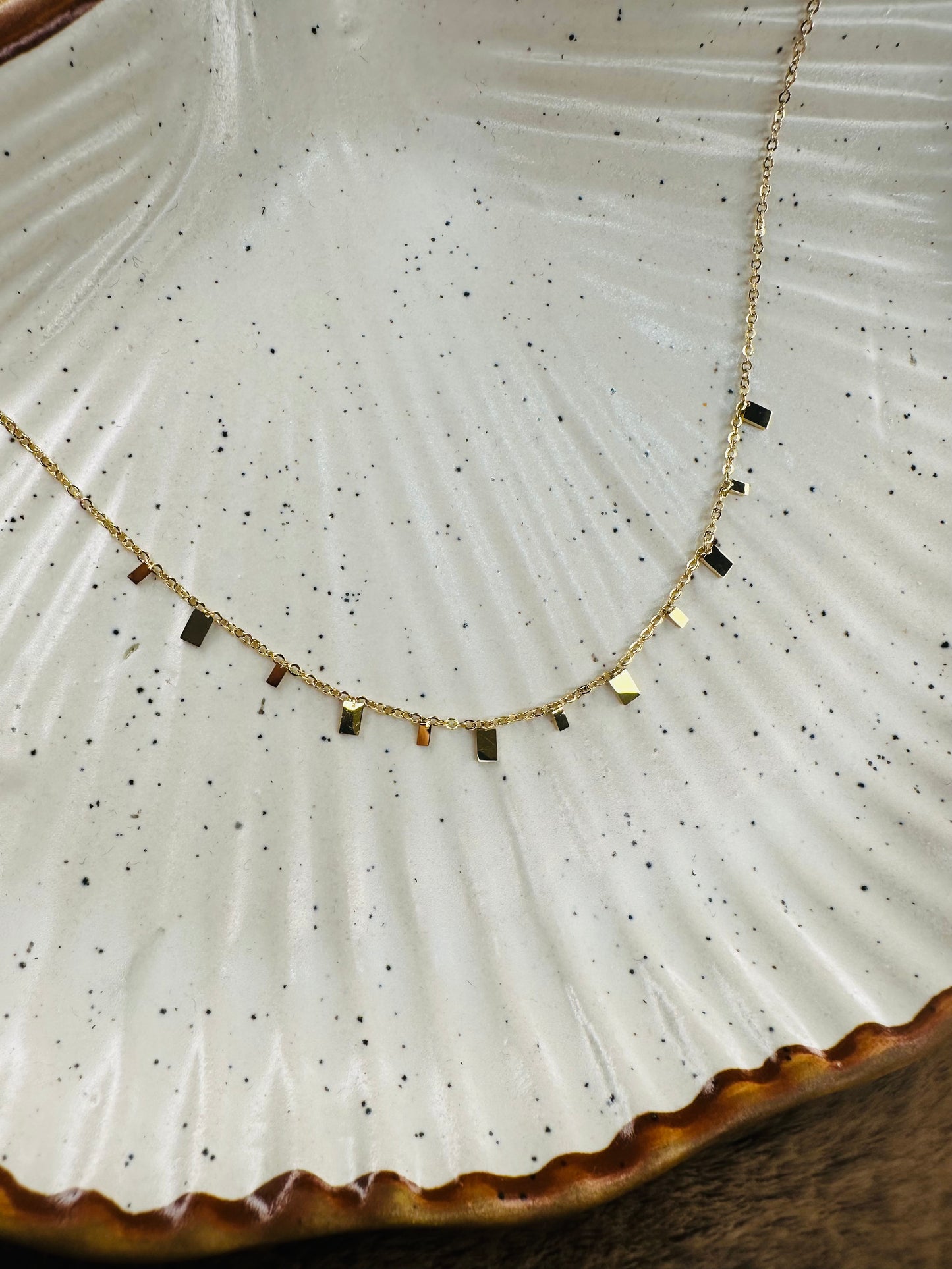 Geometric Bar Necklace – Minimal Gold Charm Chain for Women