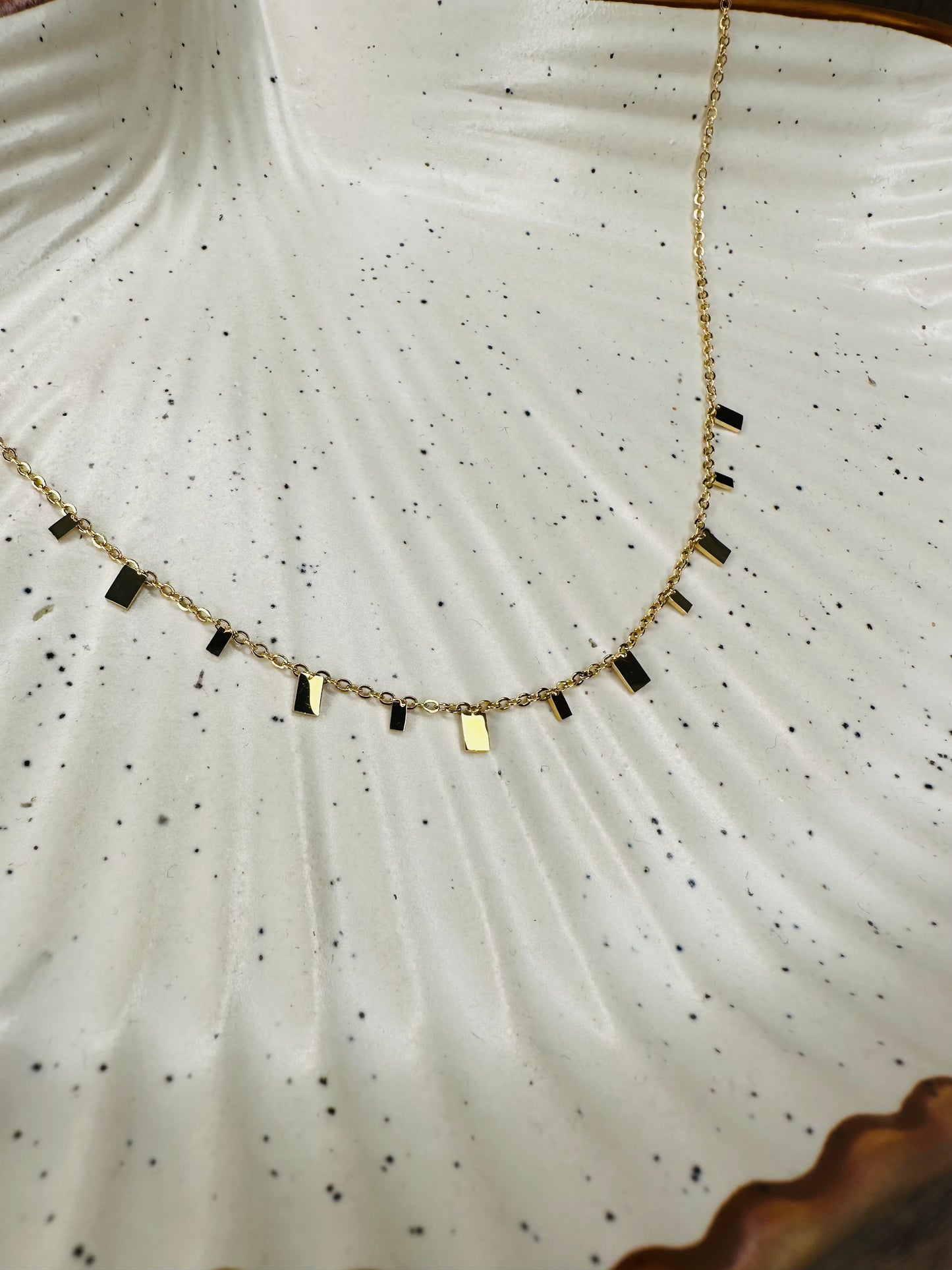 Geometric Bar Necklace – Minimal Gold Charm Chain for Women