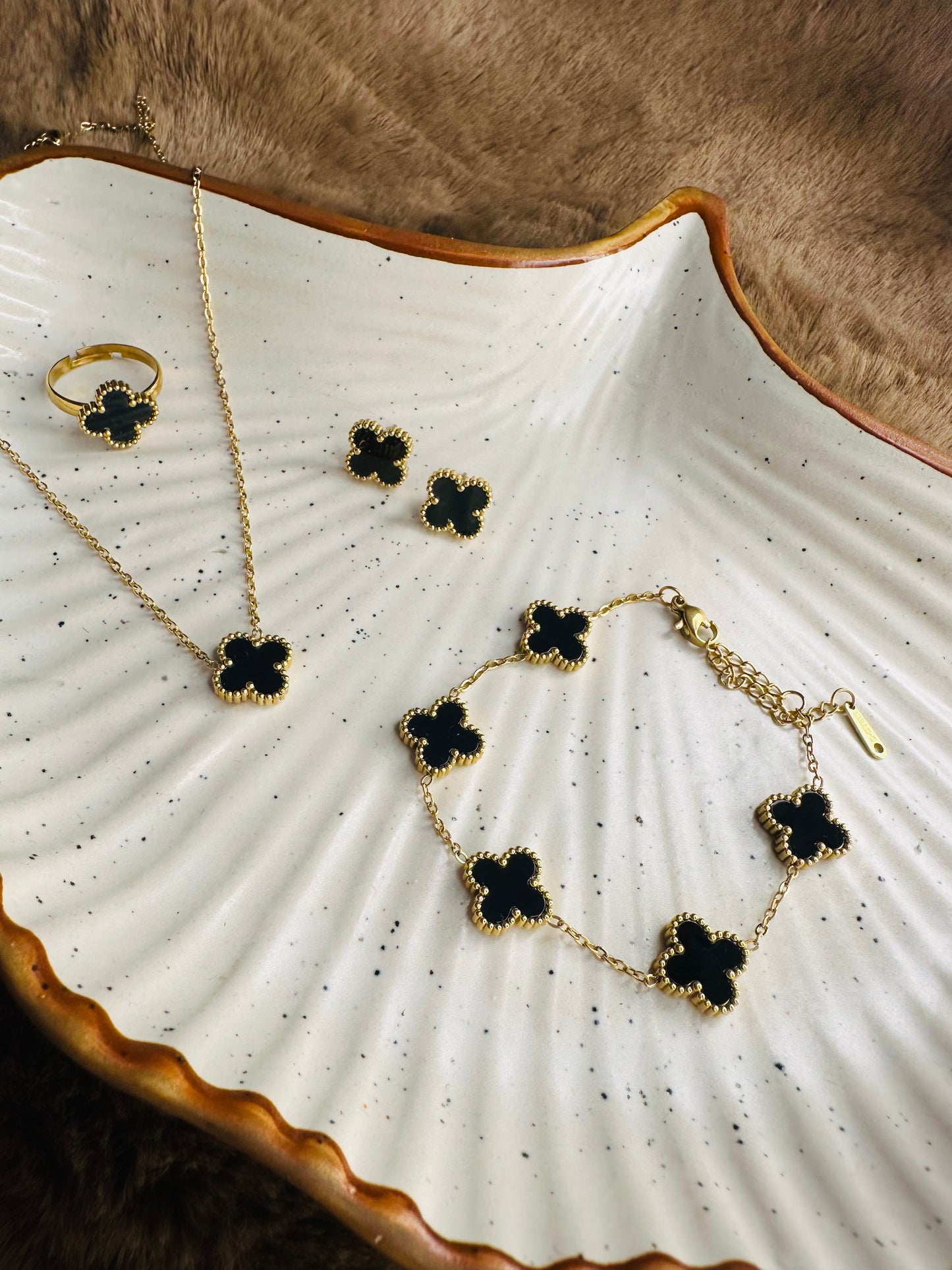 HeyBae Clover Pendant, Earrings & Bracelet Necklace – Van Cleef & Arpels Jewelry Chain for Women