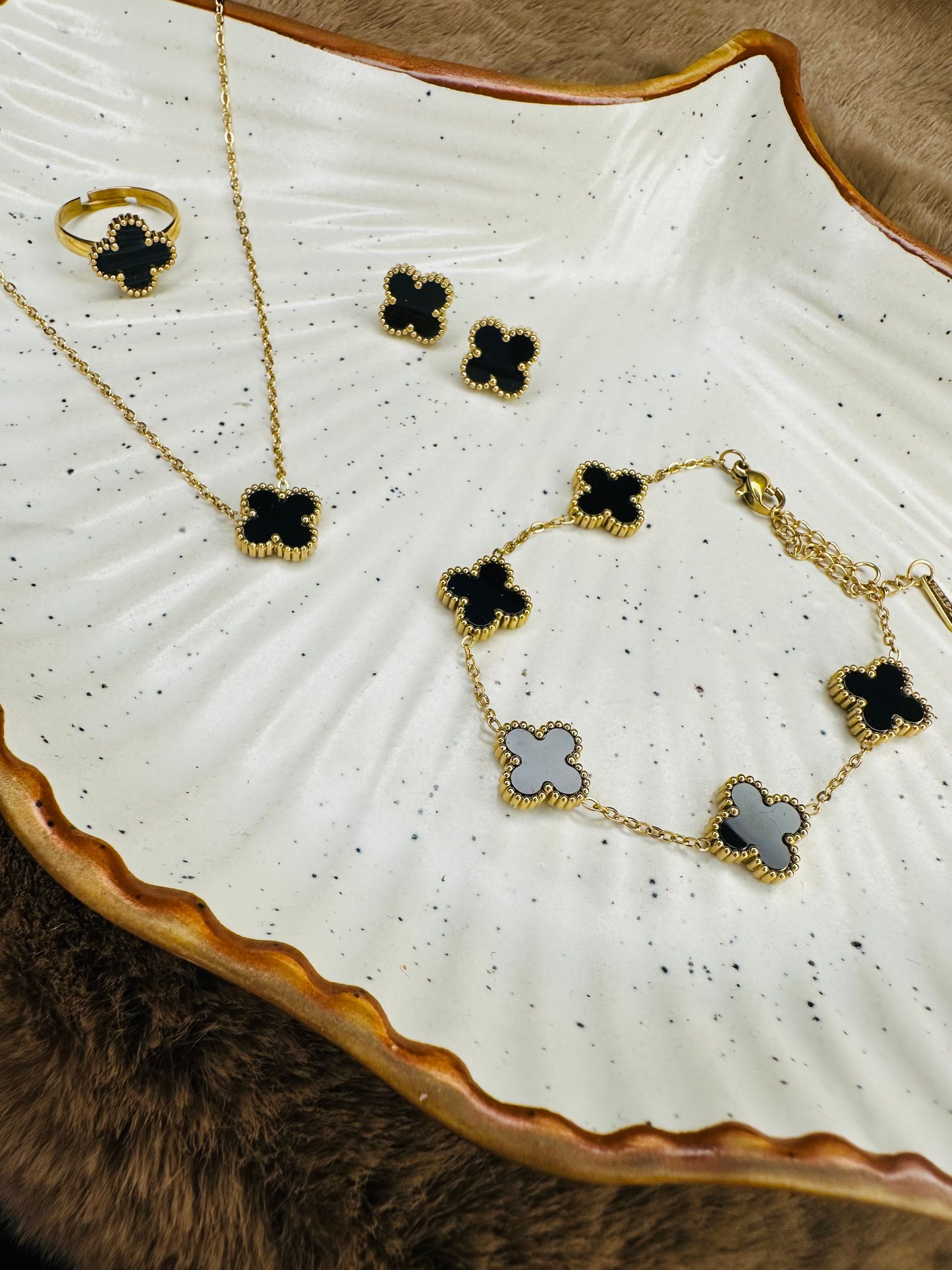 HeyBae Clover Pendant, Earrings & Bracelet Necklace – Van Cleef & Arpels Jewelry Chain for Women