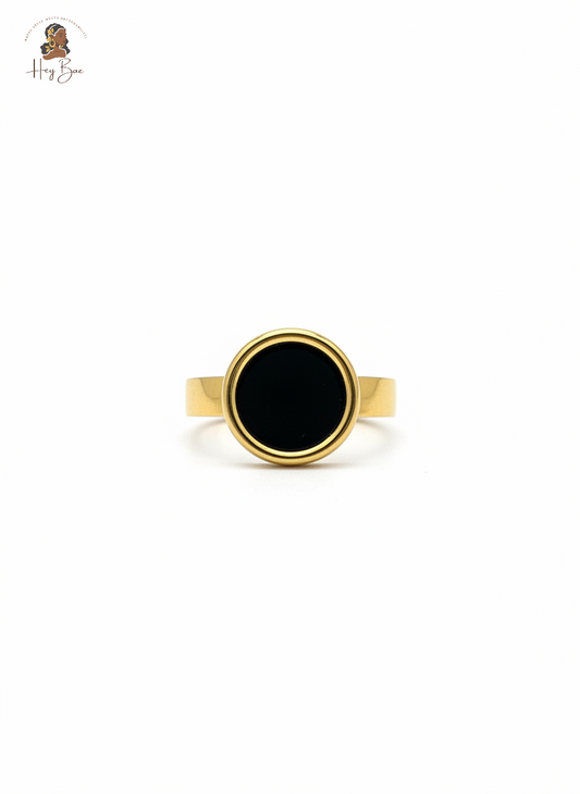 Midnight Black Gold Ring - Anti-Tarnish Statement Jewellery - Hey Bae
