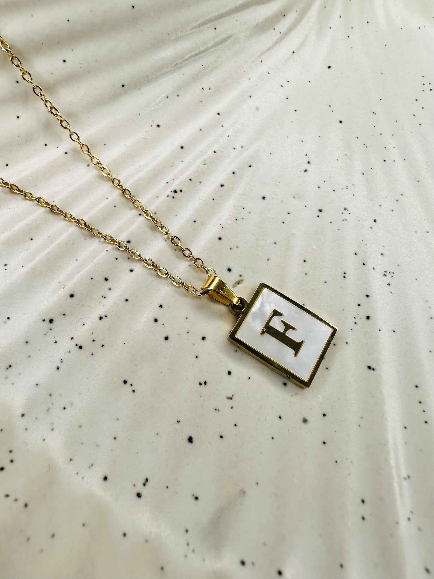 Alphabet Pendant Necklace gOlden anti tarnish alphabet E