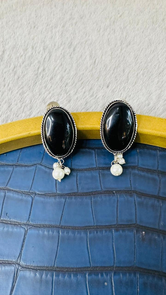 Black Midnight Pearl Drop Earrings