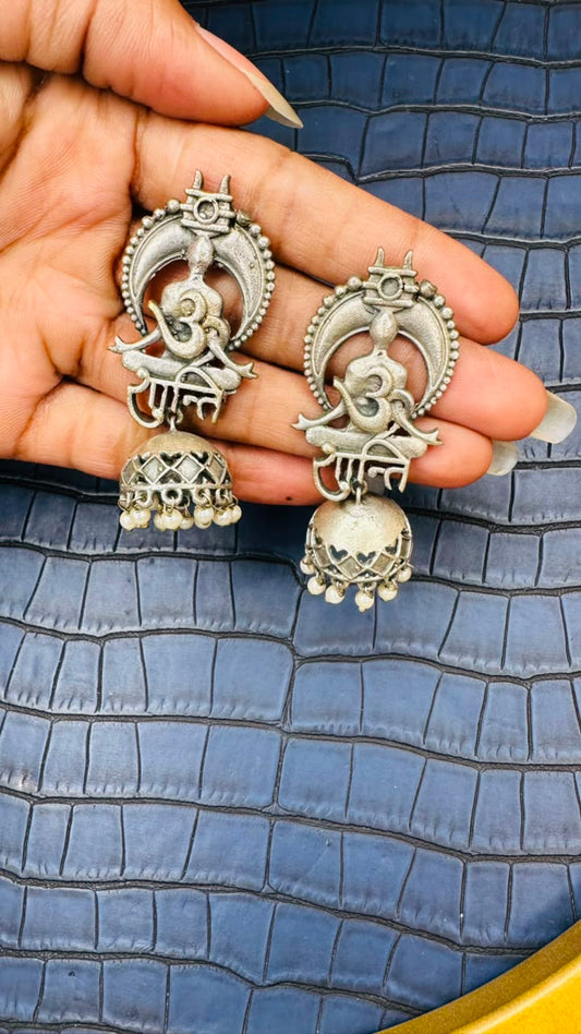 Om Shanti Oxidised Earrings