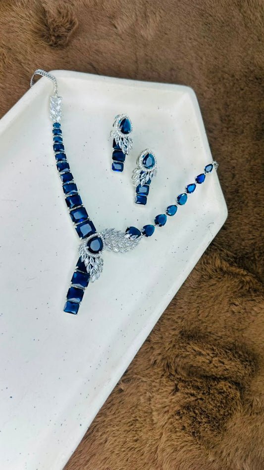 Celestial Sapphire Cascade Necklace Set