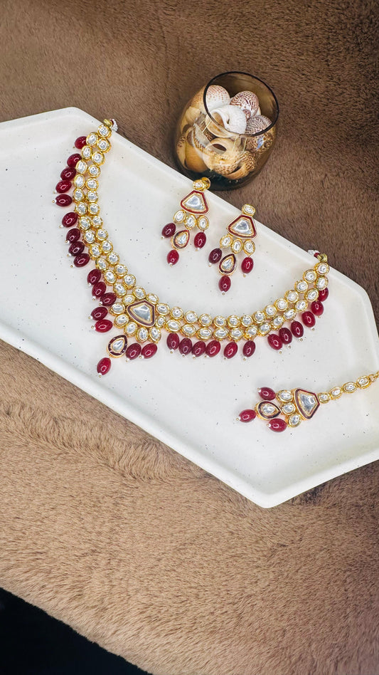 Hey Bae Ruby Kundan Choker Set