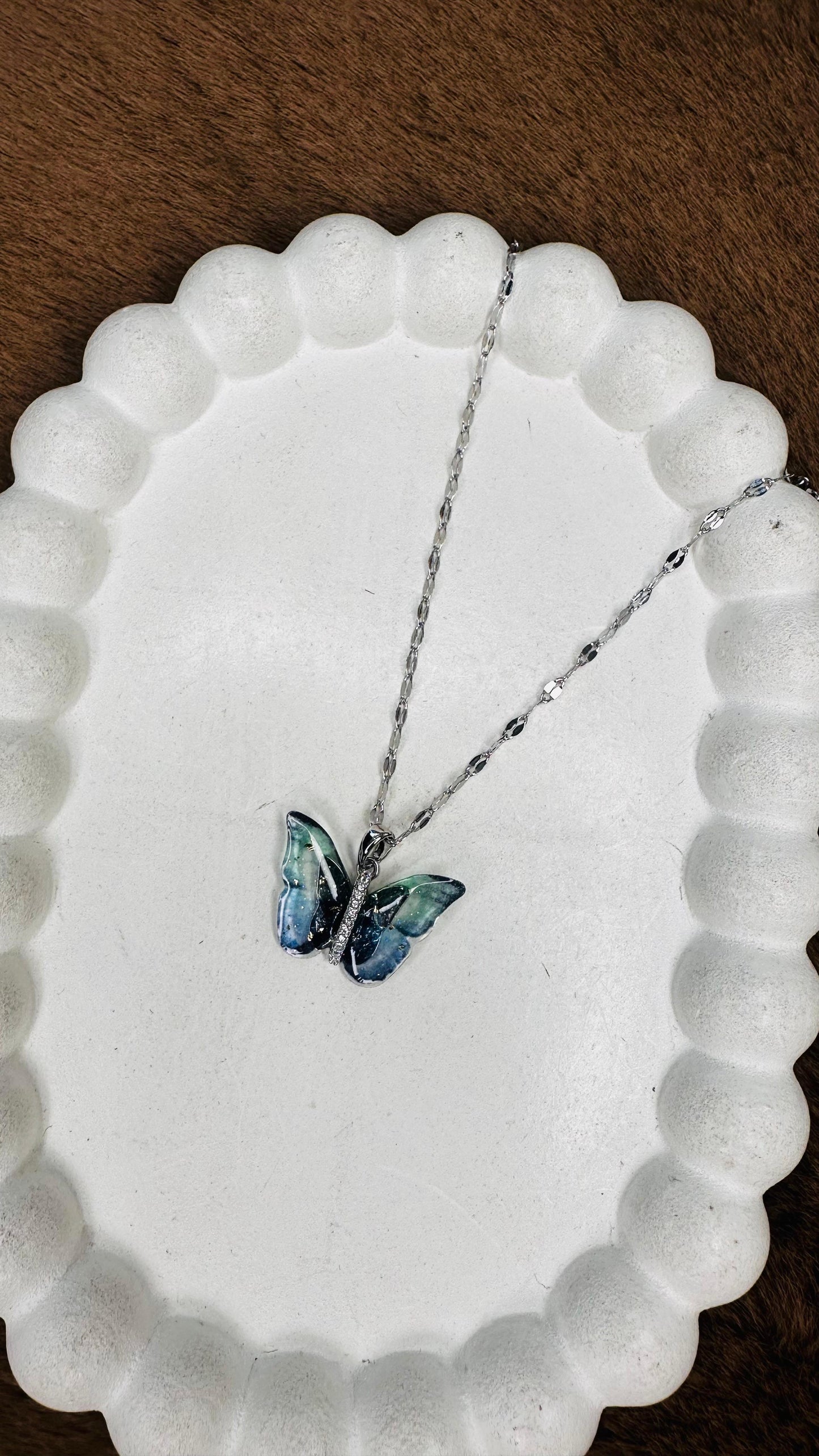 Azure Butterfly Necklace