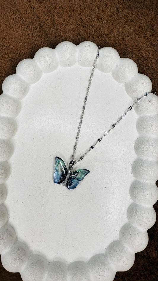 Azure Butterfly Necklace