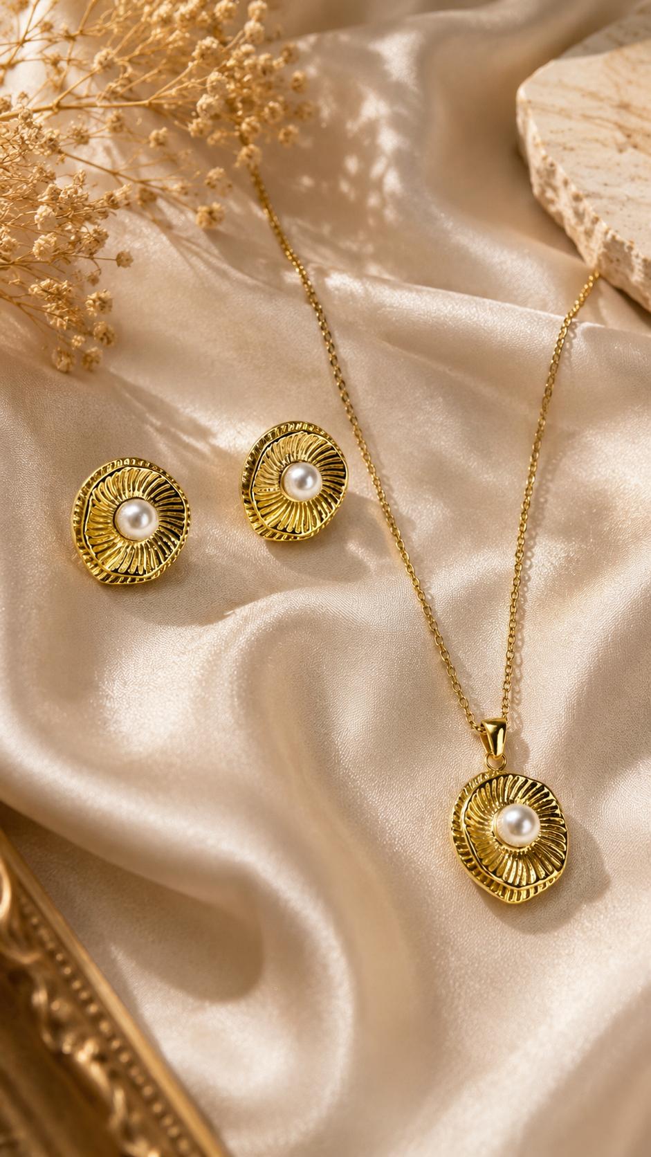 Aurelia Pearl Medallion Set